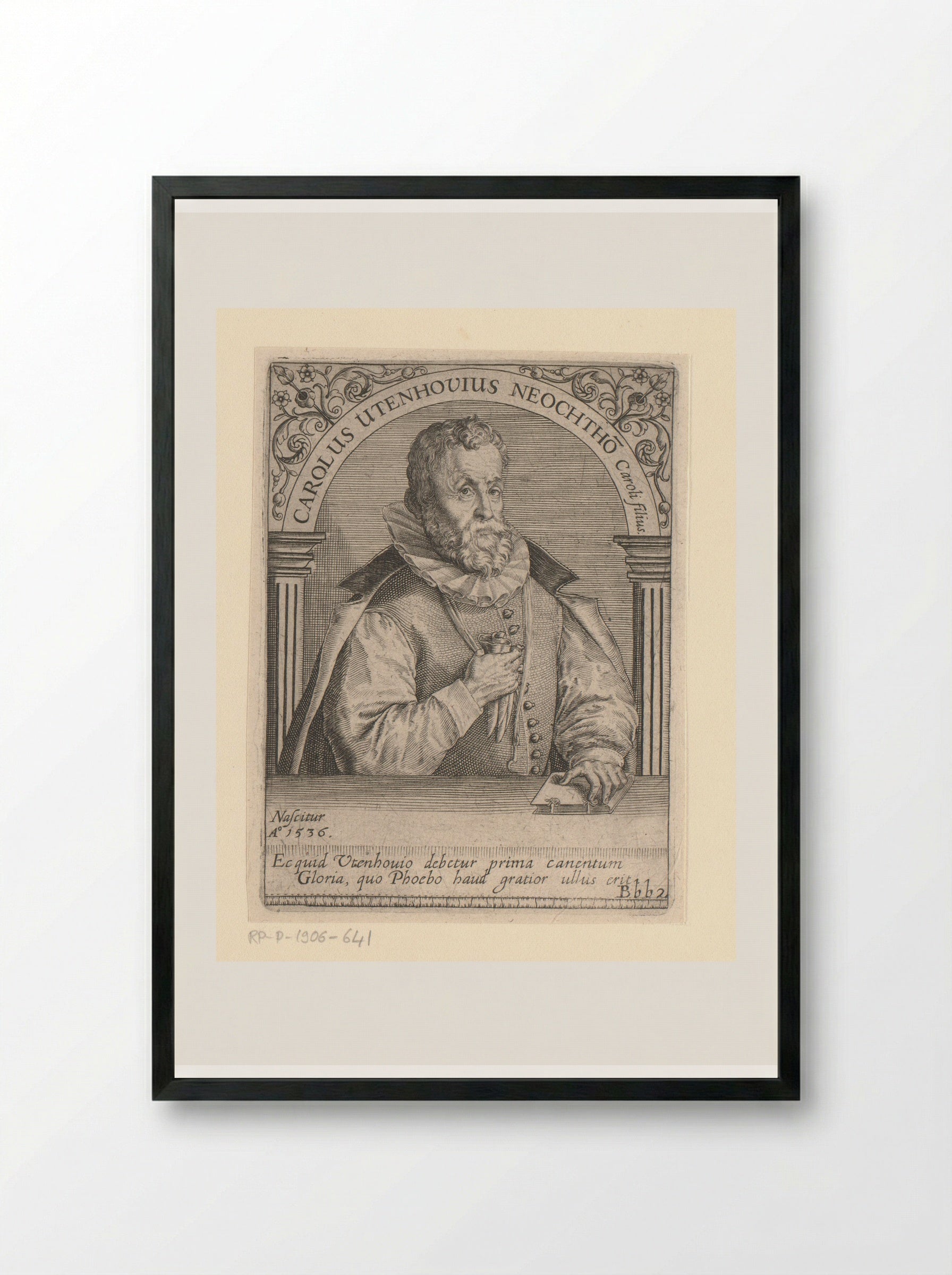 Portret van Carolus Utenhove - Johann Theodor de Bry - Framed Print Black