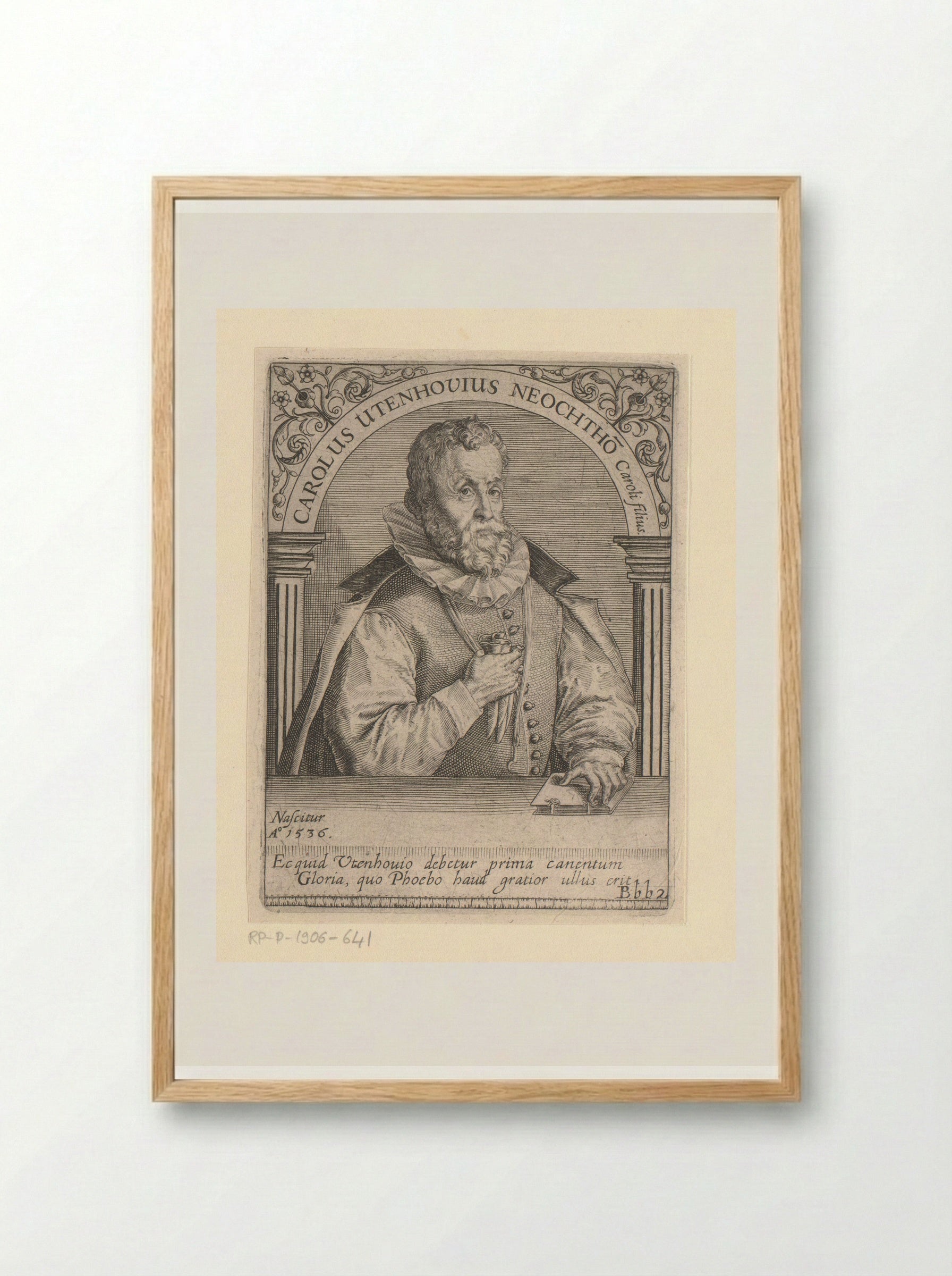 Portret van Carolus Utenhove - Johann Theodor de Bry - Framed Print Wood