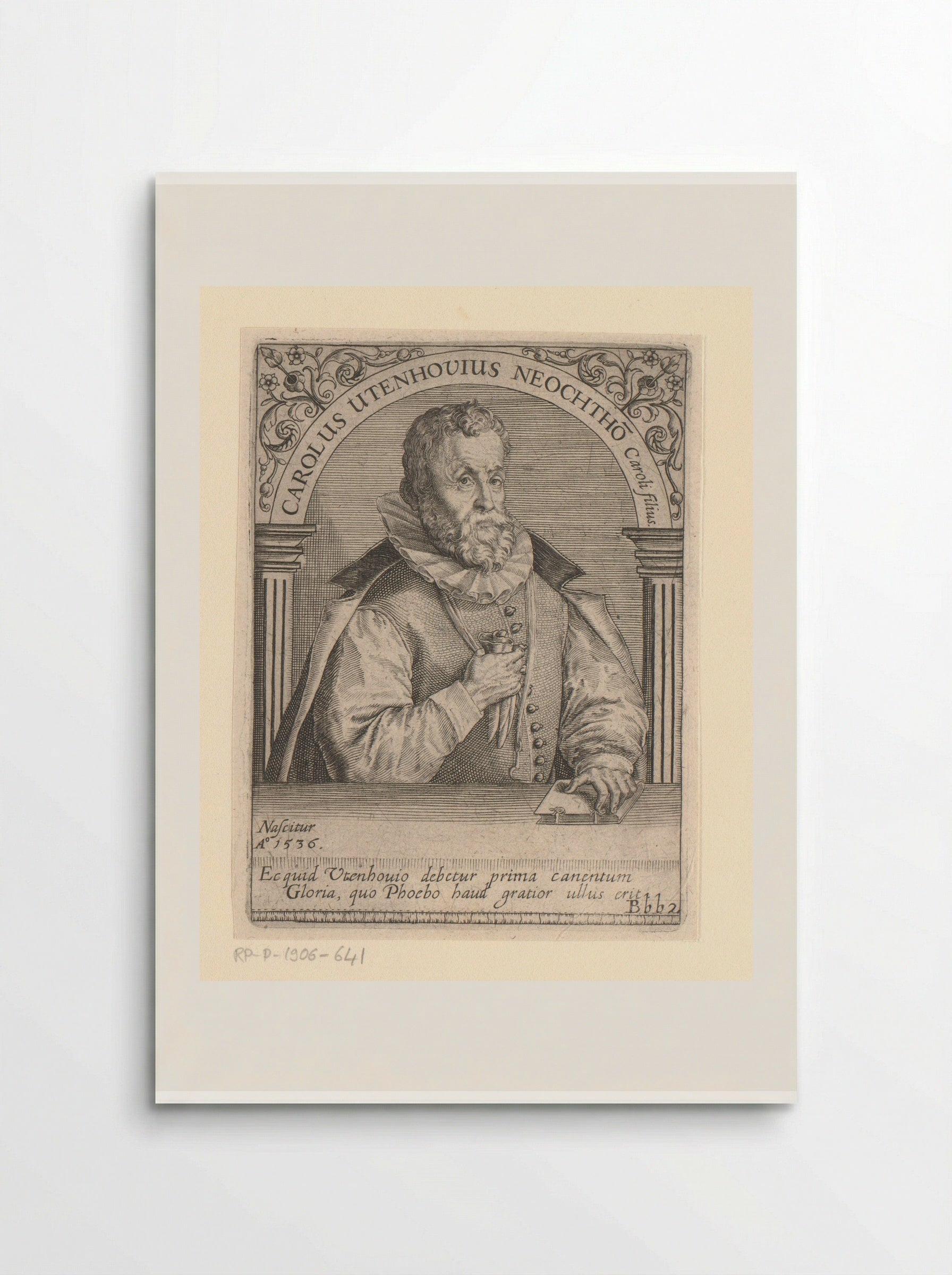 Portret van Carolus Utenhove - Johann Theodor de Bry - Poster