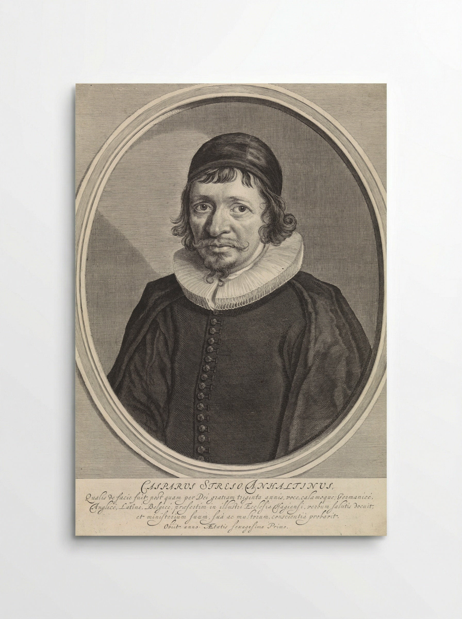Portret van Caspar Streso - Theodor Matham - Poster