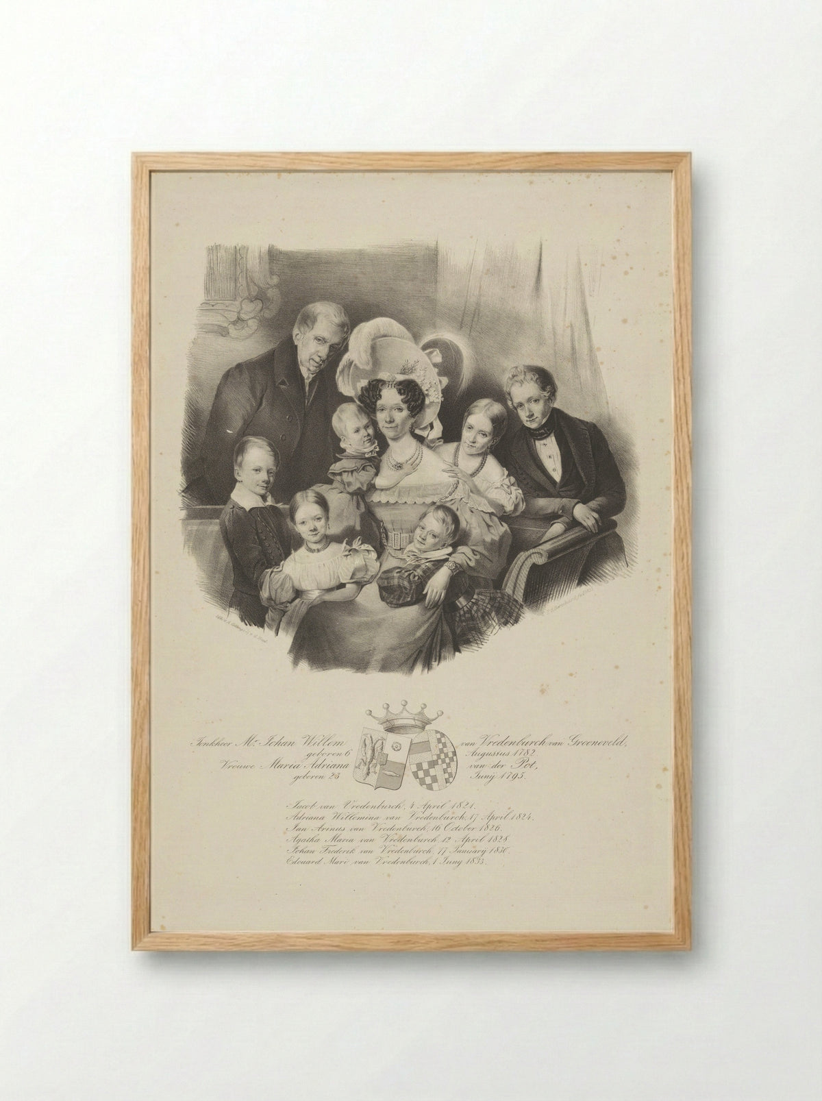 Portret van Catharina van der Goes - Johan Willem van Vredenburch van Groeneveld - Framed Print Wood