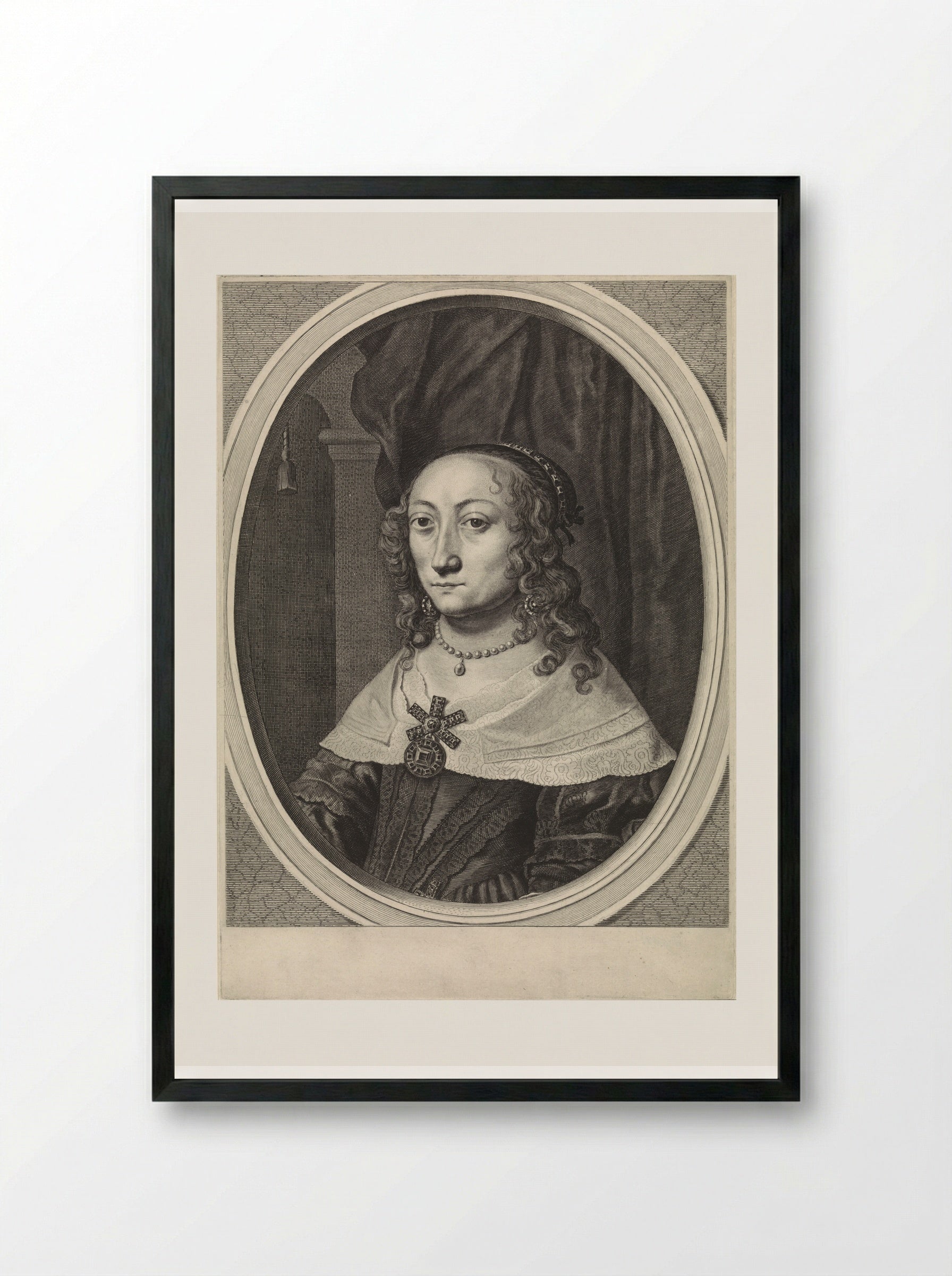 Portret van Catherina Charlotta, paltsgravin van Palts-Neuburg - Theodor Matham - Framed Print Black