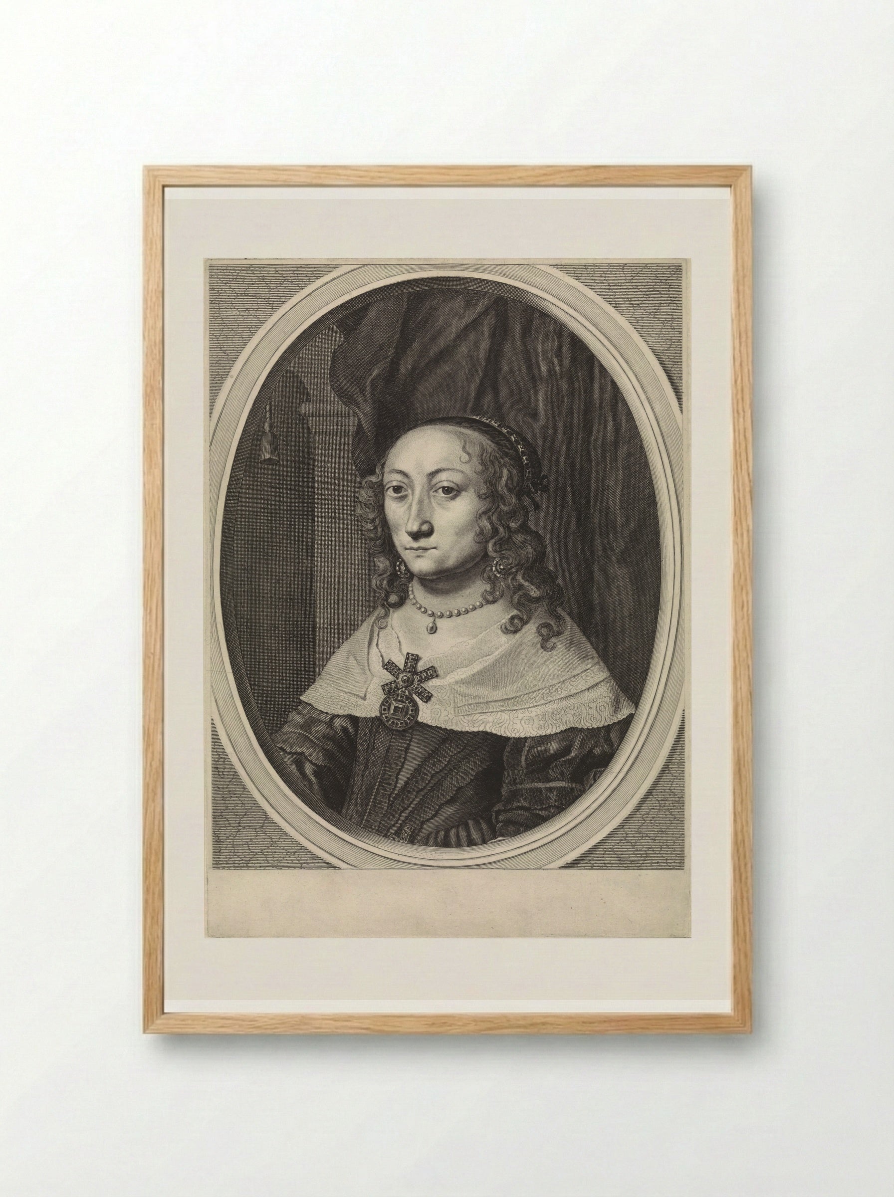 Portret van Catherina Charlotta, paltsgravin van Palts-Neuburg - Theodor Matham - Framed Print Wood
