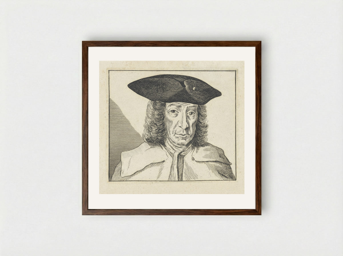 Portret van Cavallero - Reinier Vinkeles - Framed Print Dark Wood