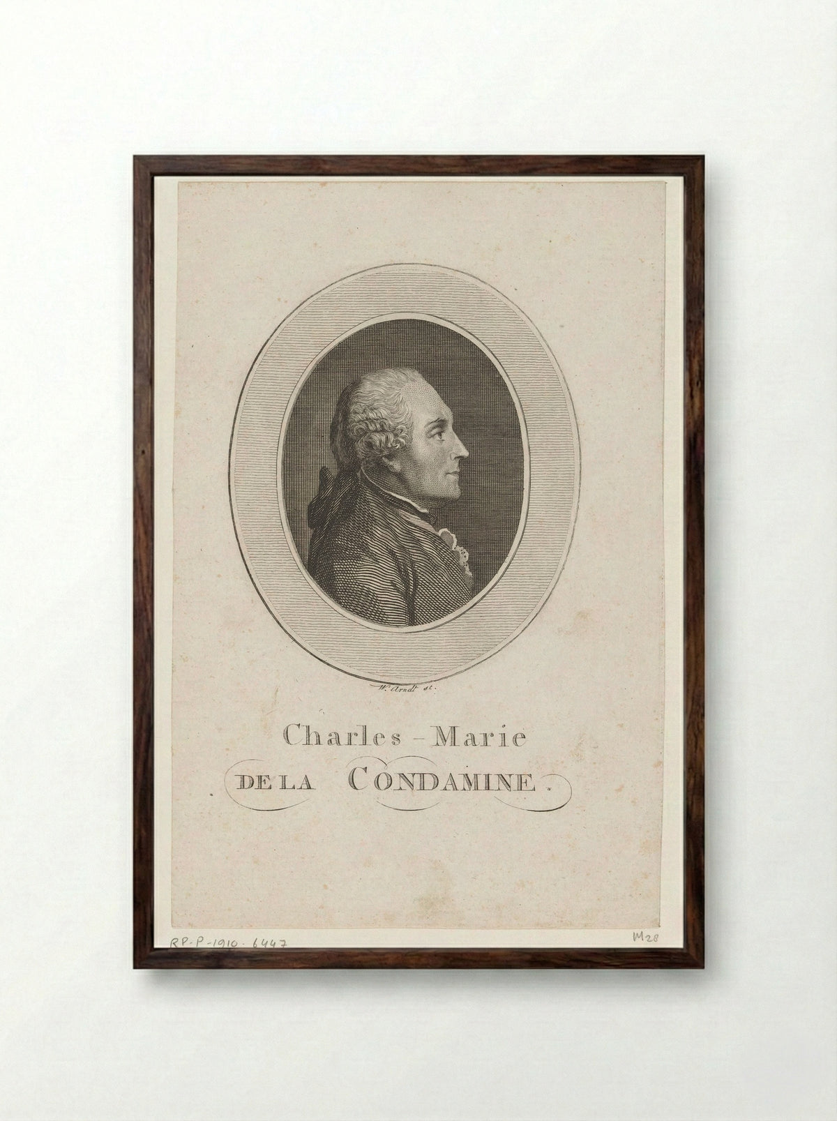 Portret van Charles-Marie de La Condamine - Wilhelm Arndt - Framed Print Dark Wood