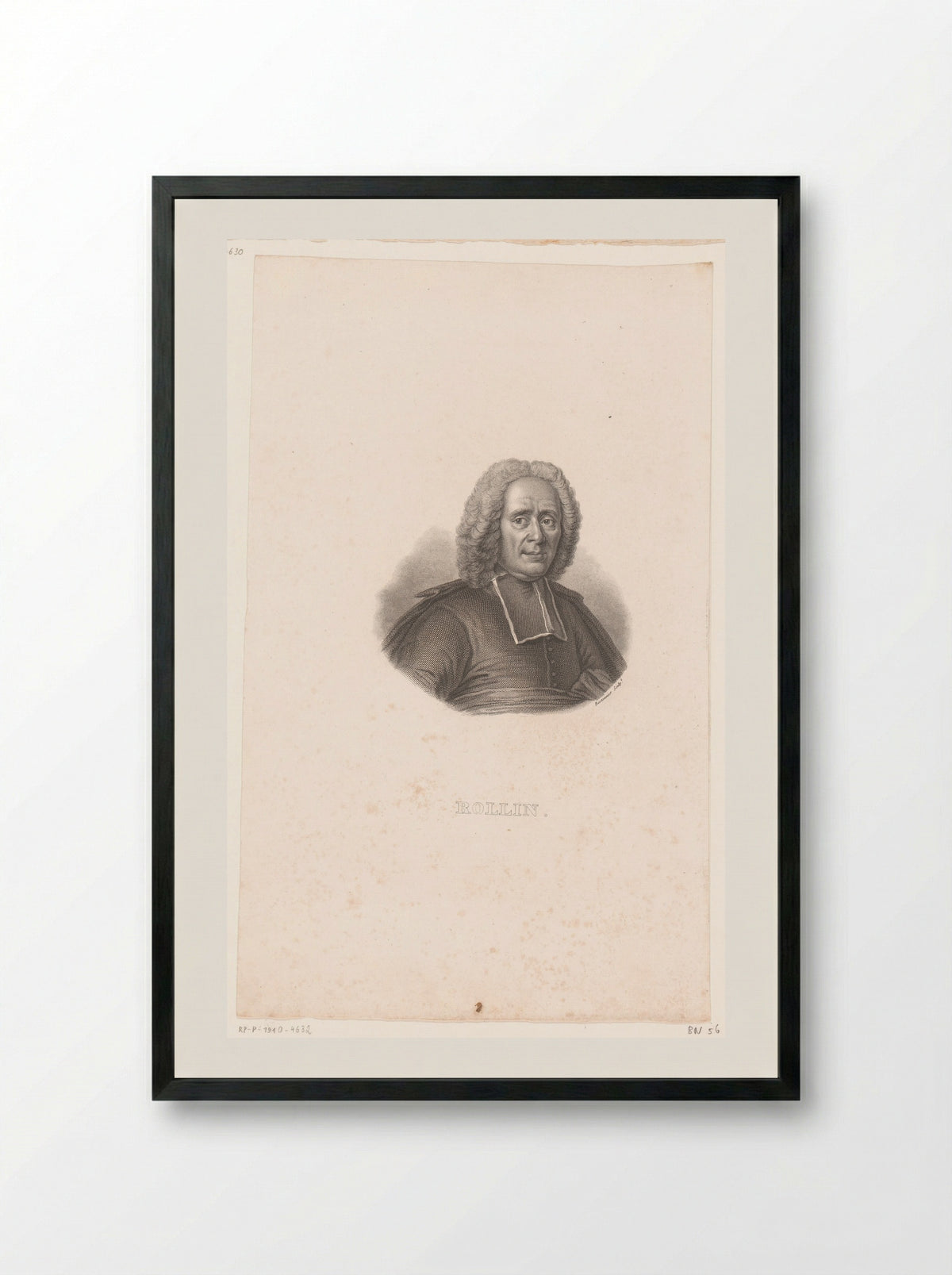 Portret van Charles Rollin - Pierre François Bertonnier - Framed Print Black