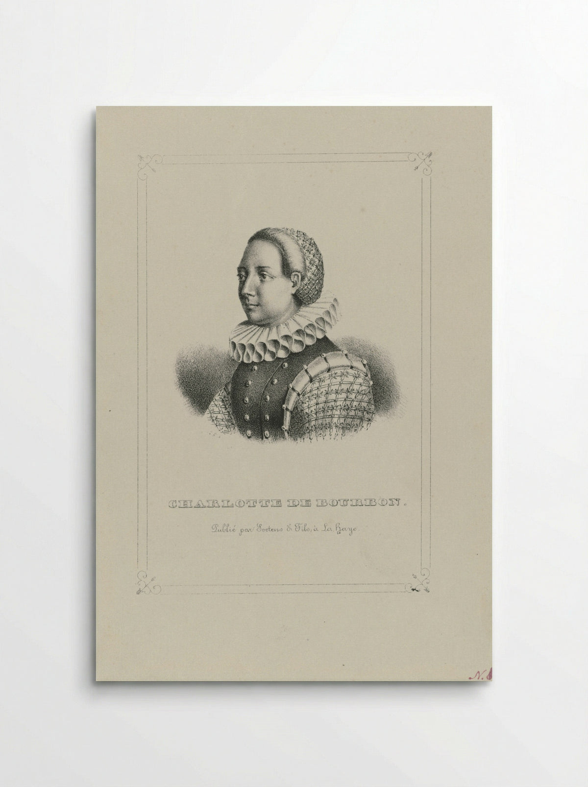 Portret van Charlotte van Bourbon - Gerhardus Fredericus Eilbracht - Poster