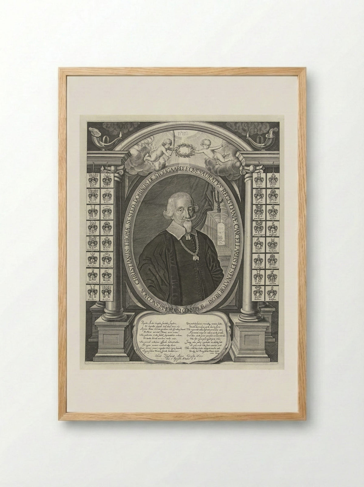 Portret van Christian Thomas Sested - Albert Haelwegh - Framed Print Wood