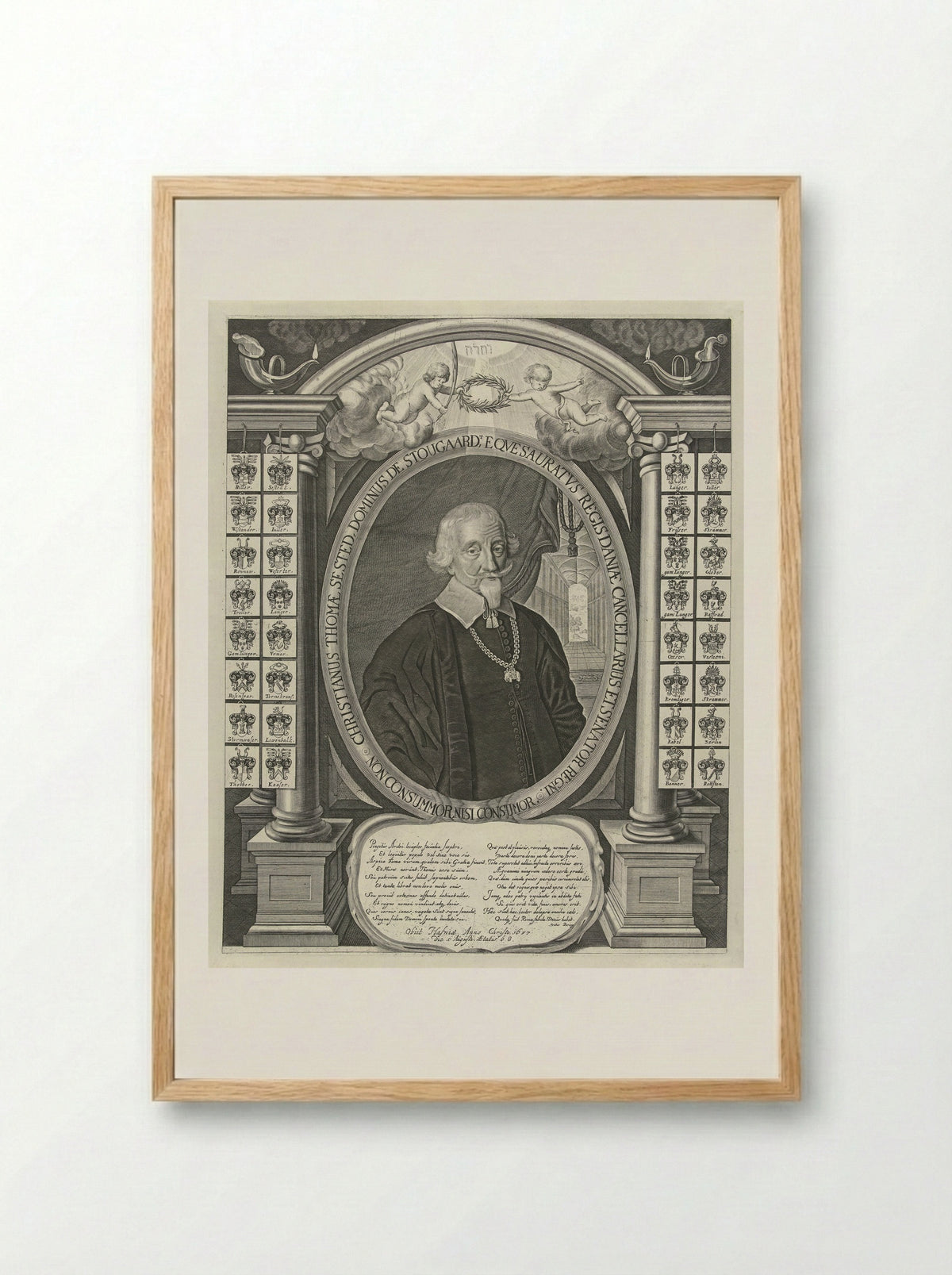 Portret van Christian Thomas Sested - Albert Haelwegh - Framed Print Wood