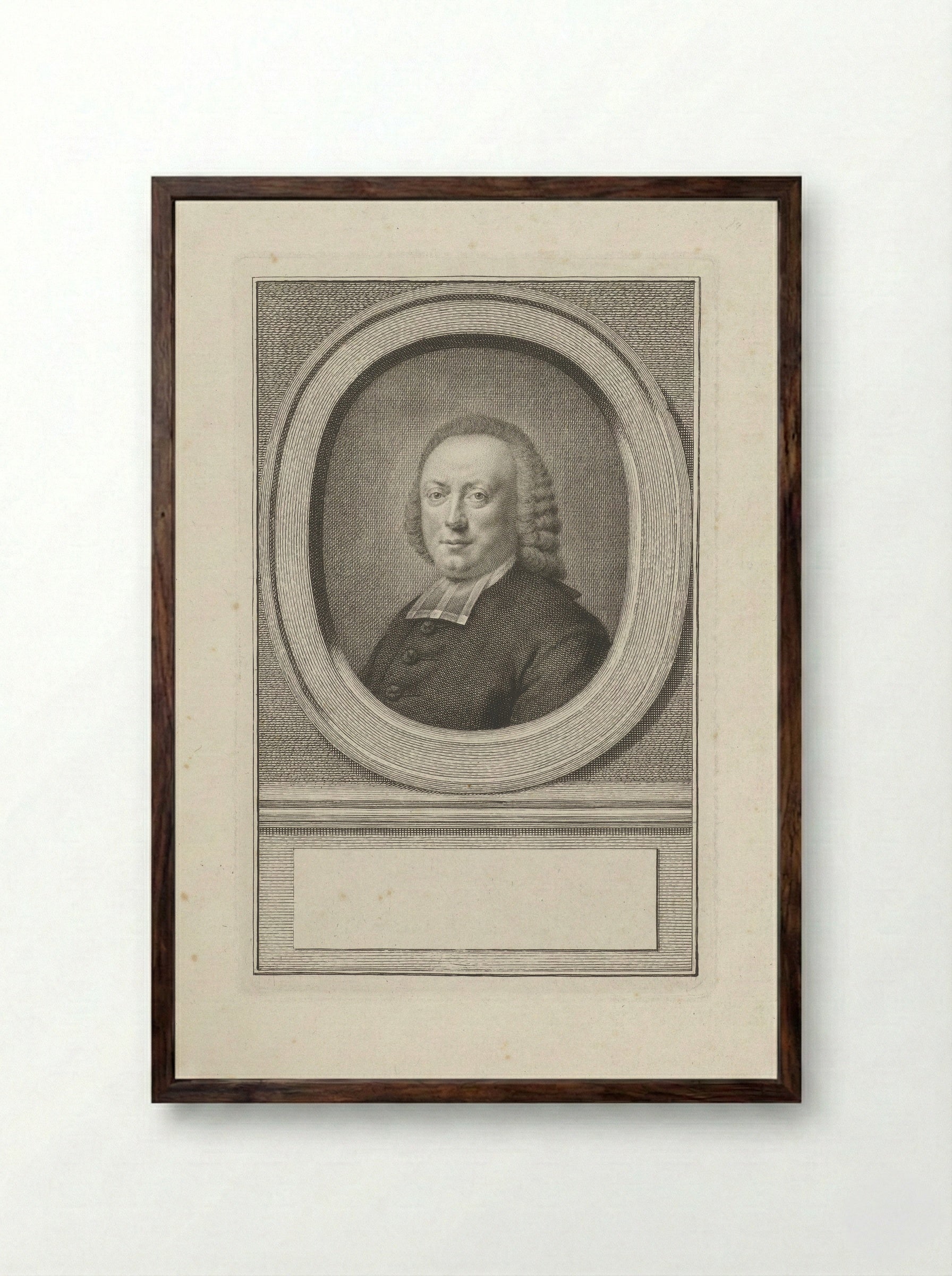 Portret van Christianus Carolus Henricus van der Aa - Jacob Houbraken - Framed Print Dark Wood