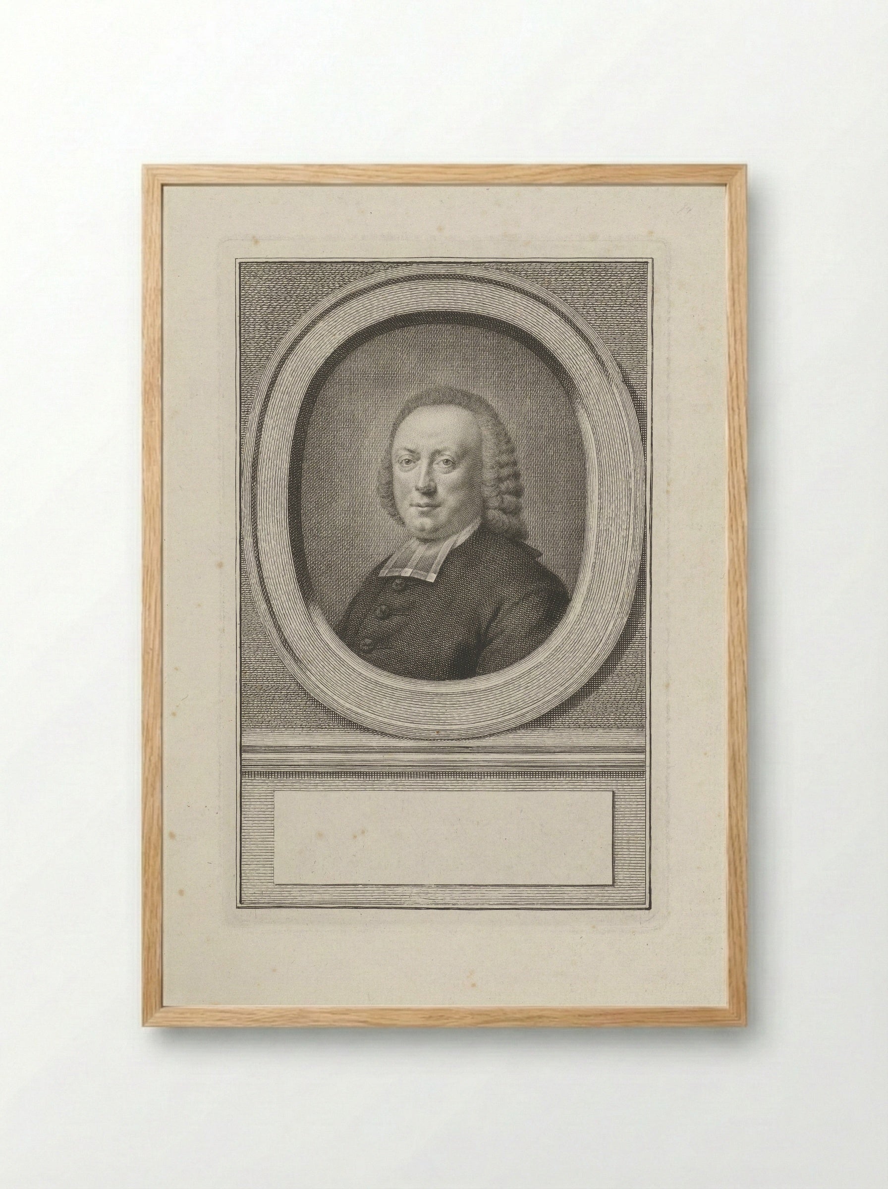 Portret van Christianus Carolus Henricus van der Aa - Jacob Houbraken - Framed Print Wood