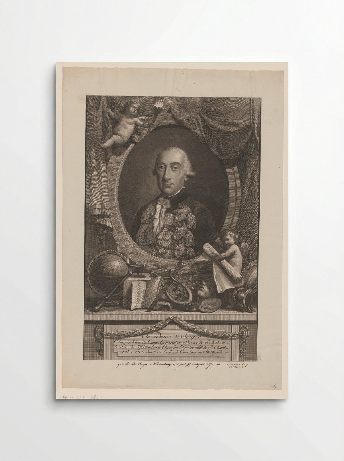 Portret van Christoph Dionysius, Freiherr von Seeger - Christian Jakob Schlotterbeck - Poster