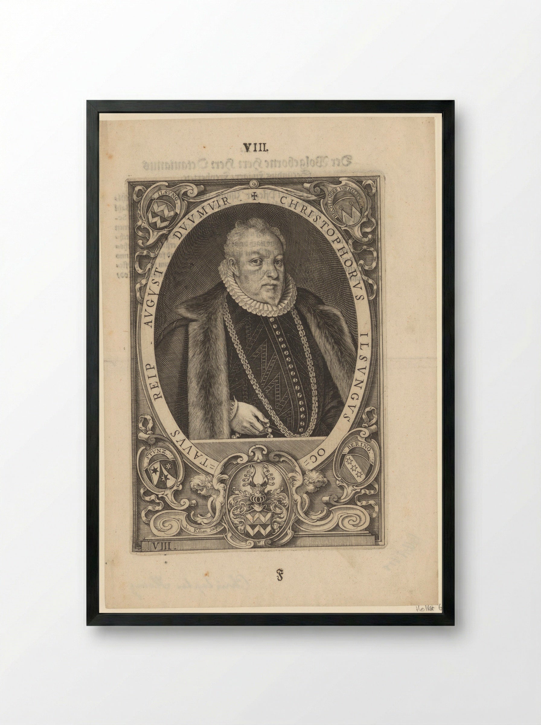 Portret van Christoph Ilsung - Lucas Kilian - Framed Print Black