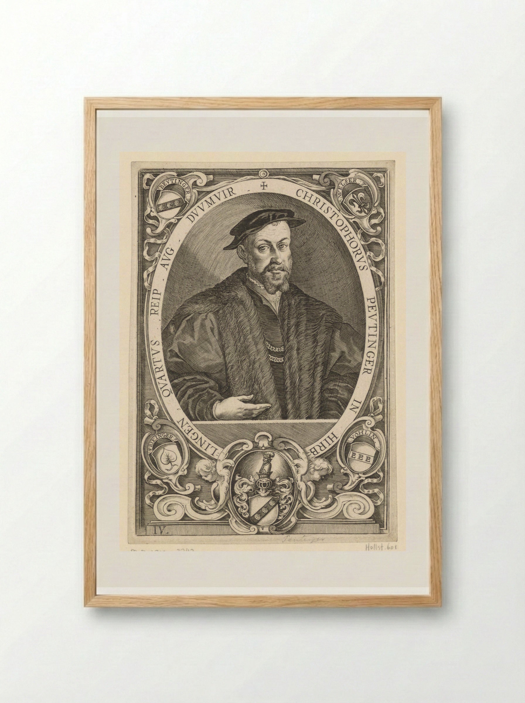 Portret van Christopher Peutinger - Lucas Kilian - Framed Print Wood