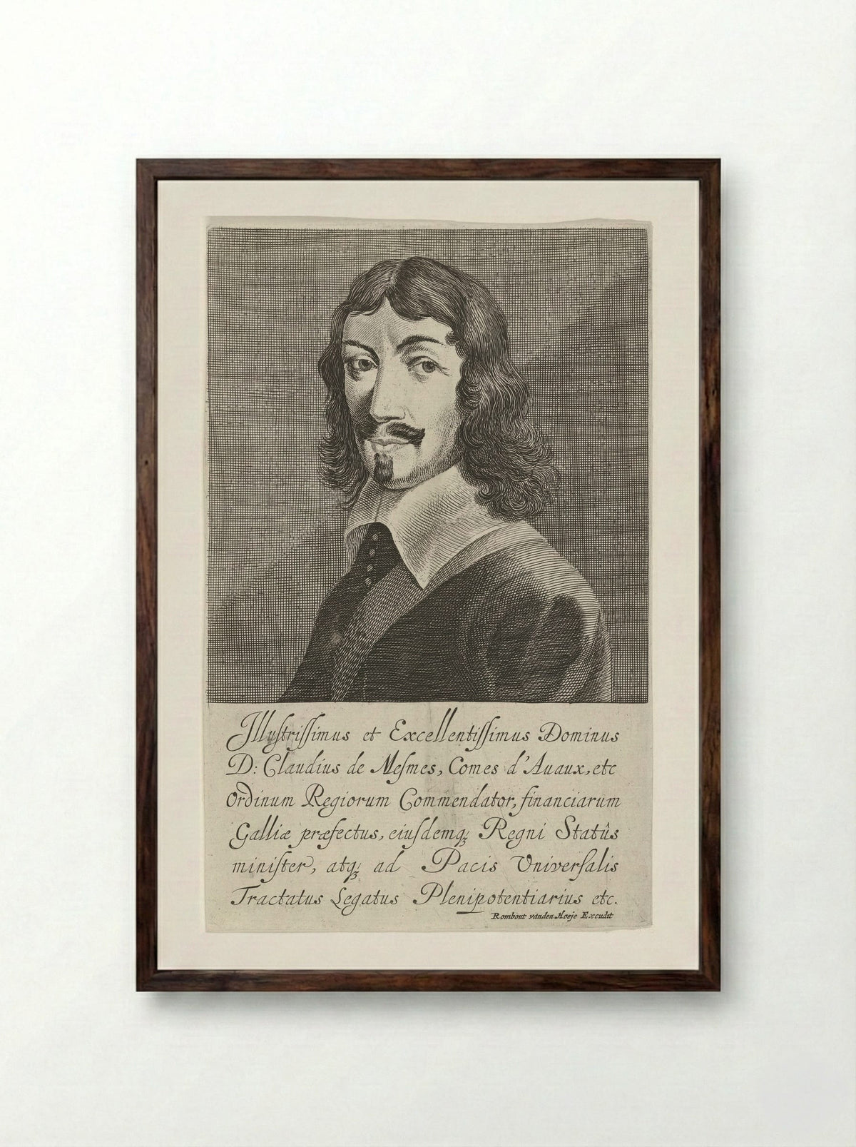 Portret van Claudius de Mesmes - Pieter Nolpe - Framed Print Dark Wood