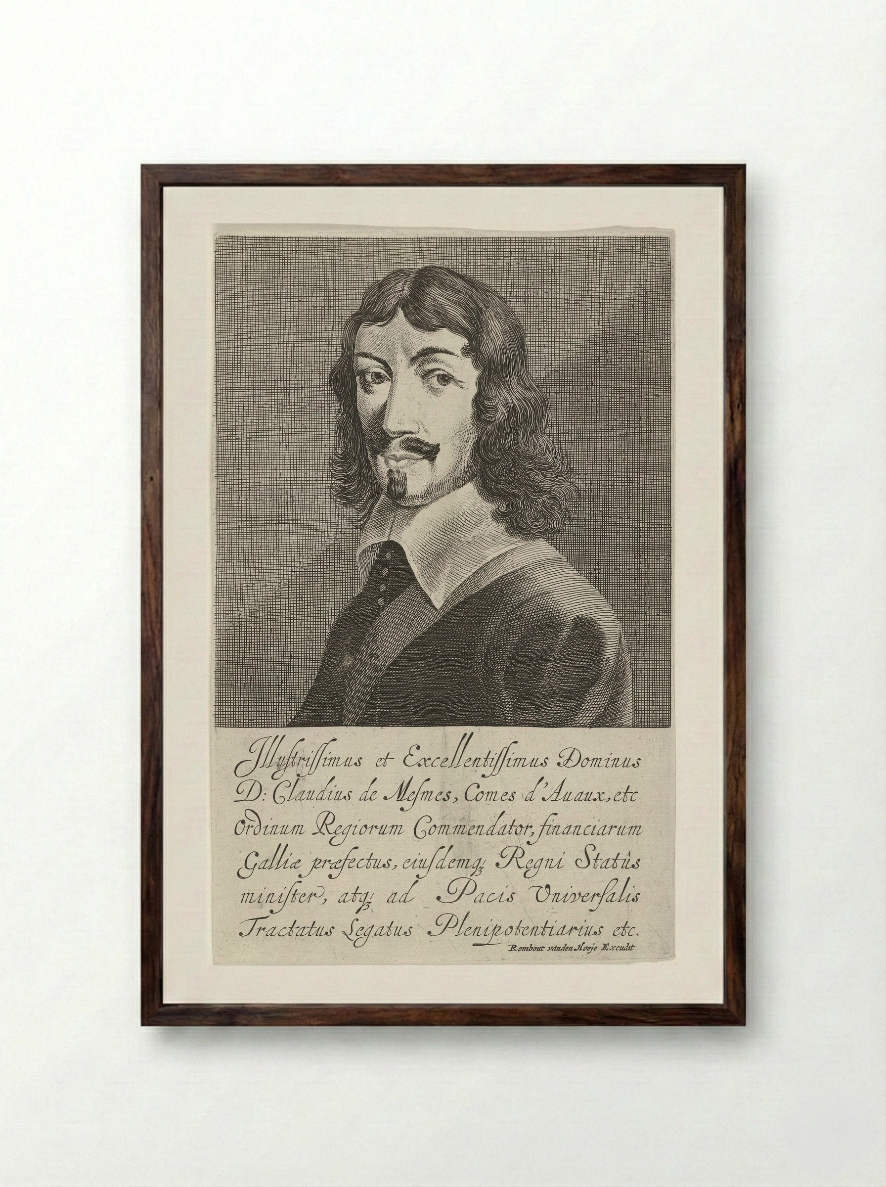 Portret van Claudius de Mesmes - Pieter Nolpe - Framed Print Dark Wood