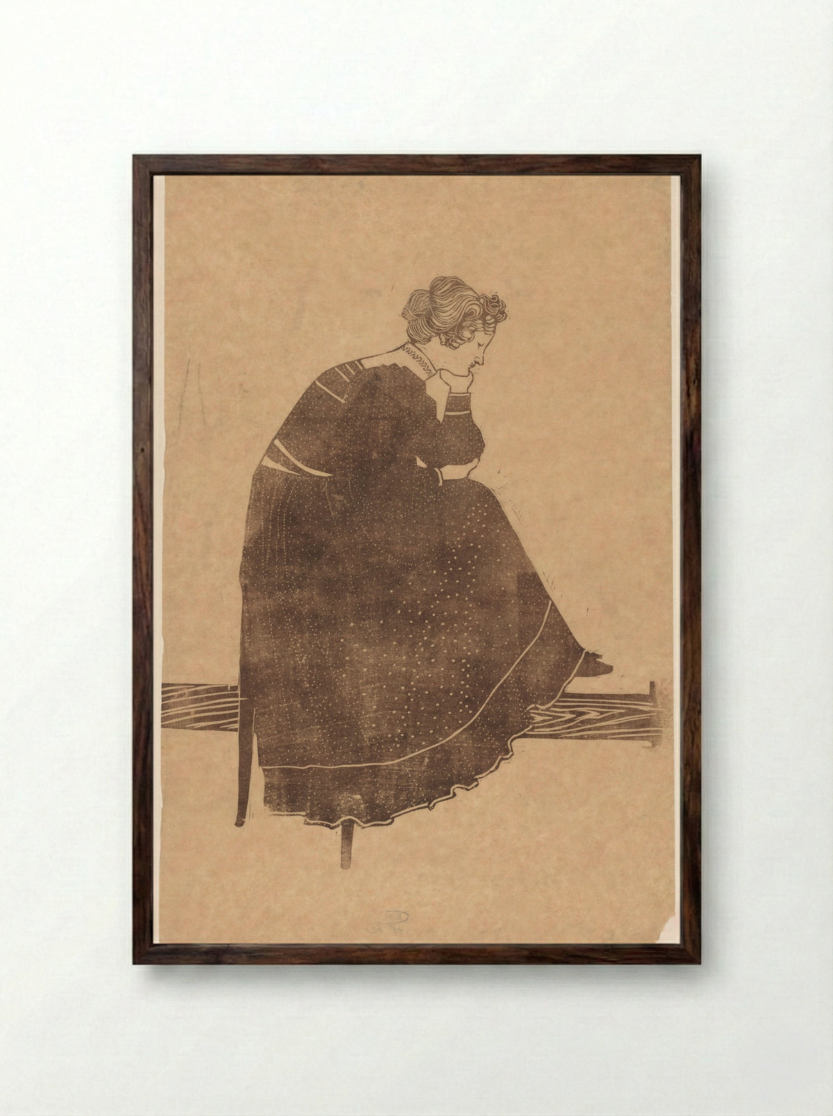 Portret van Coba Stolk-Schmidt zittend op stoel - Reijer Stolk - Framed Print Dark Wood
