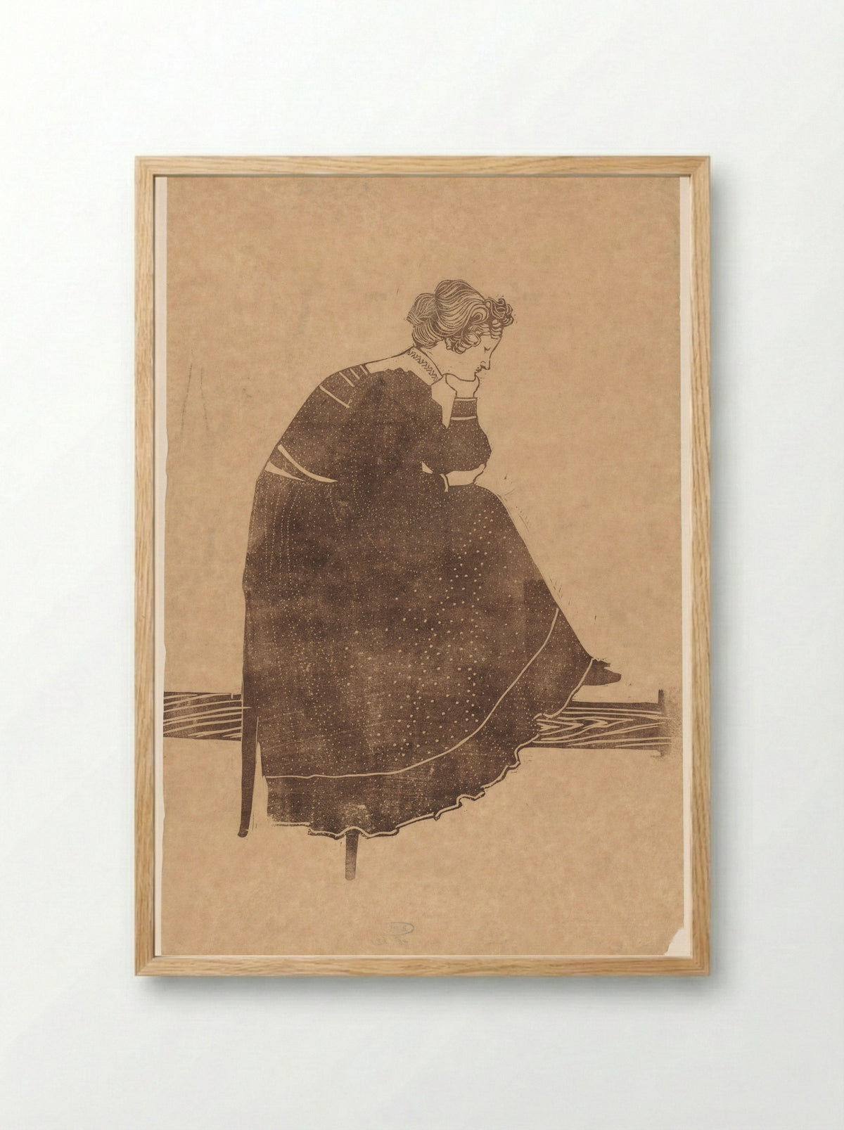 Portret van Coba Stolk-Schmidt zittend op stoel - Reijer Stolk - Framed Print Wood