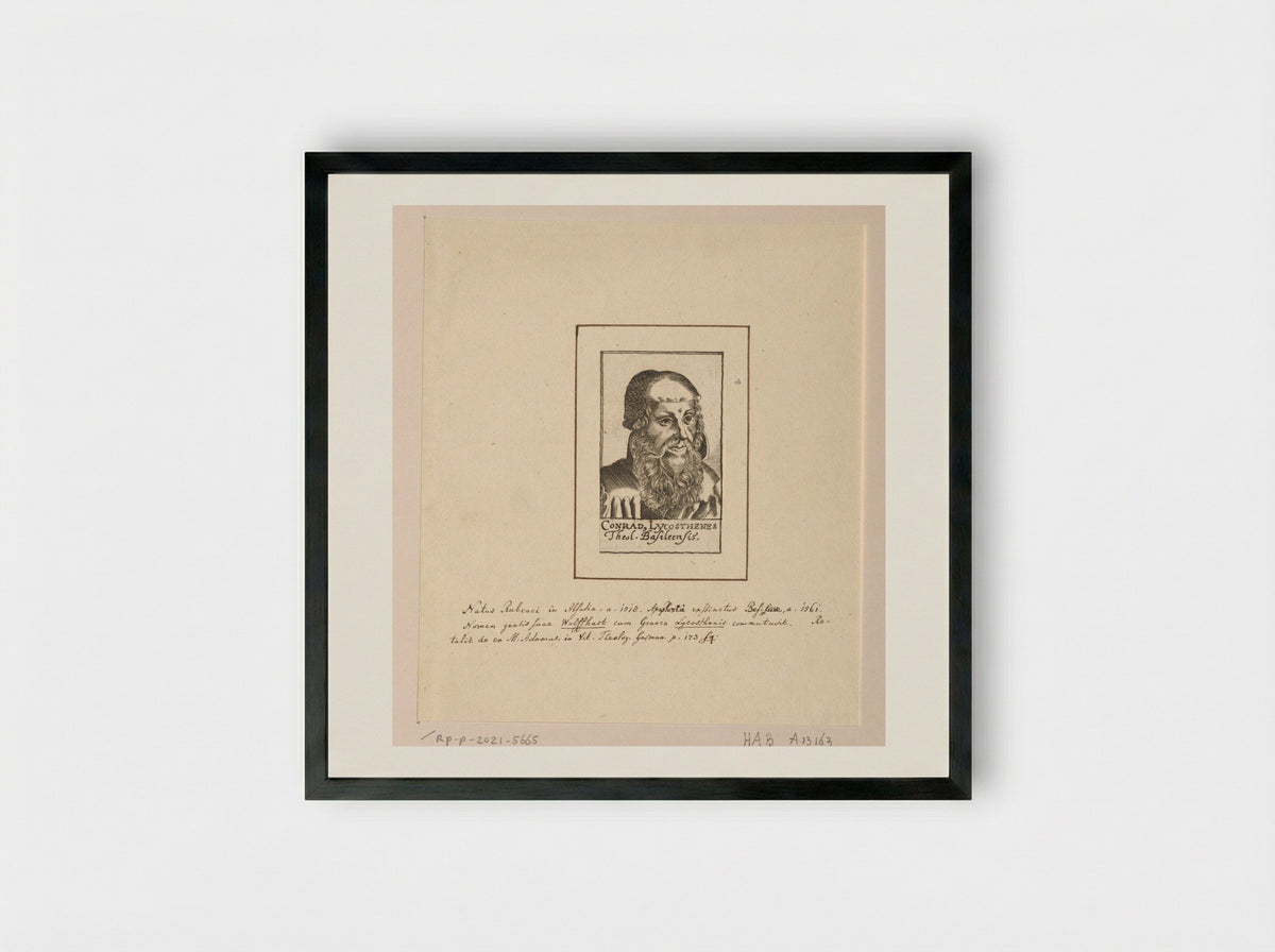 Portret van Conrad Lycosthenes - Johann Franck - Framed Print Black