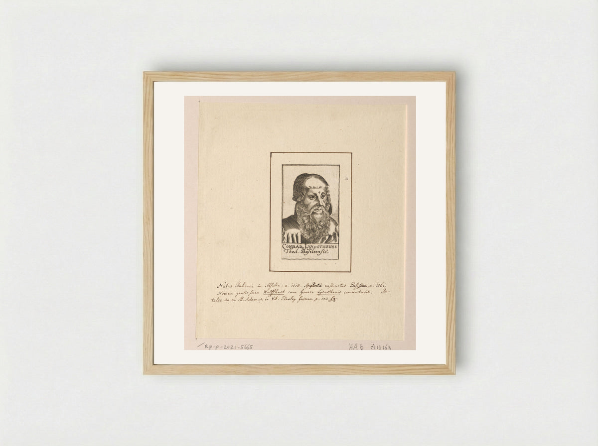 Portret van Conrad Lycosthenes - Johann Franck - Framed Print Wood
