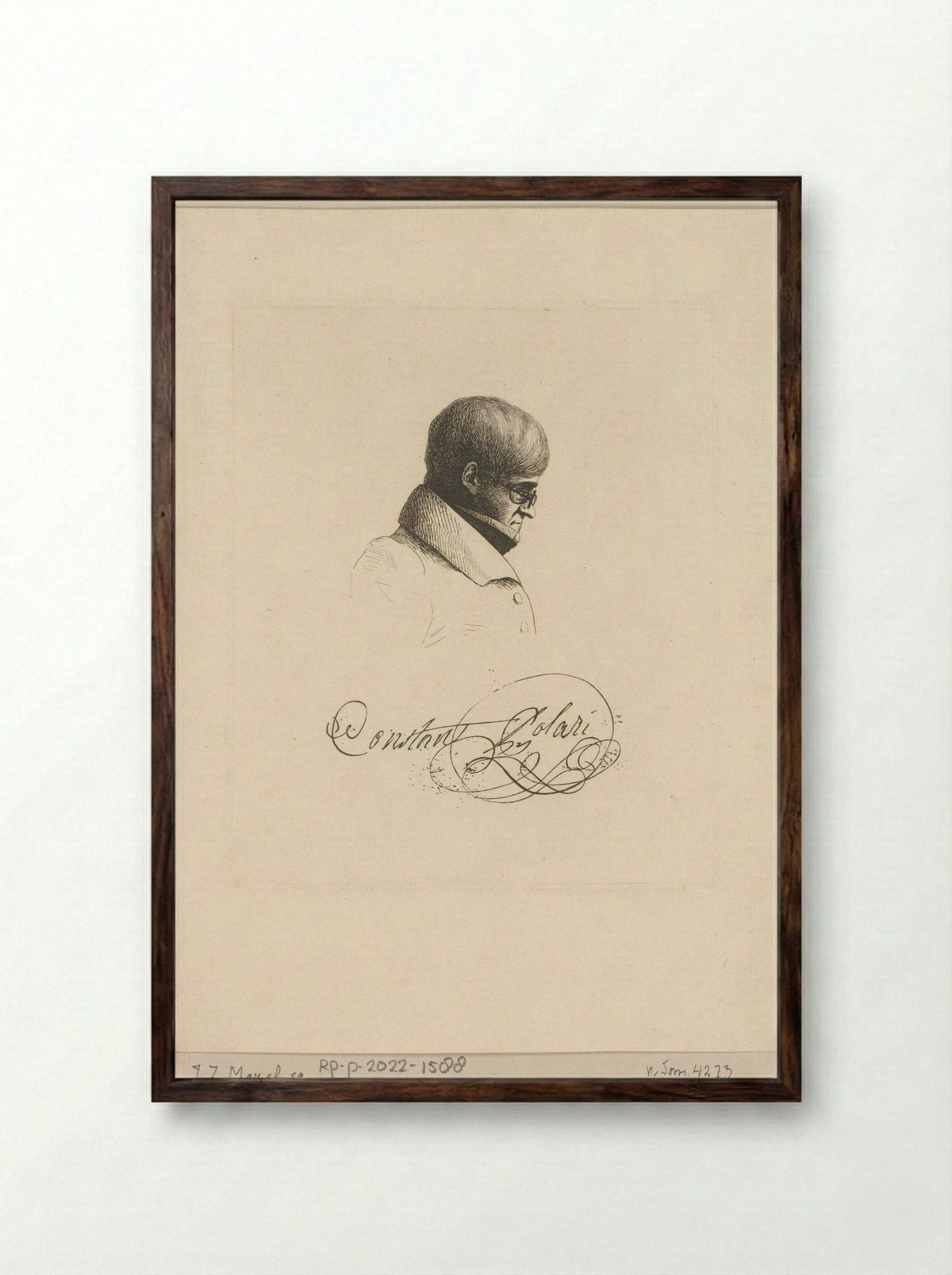 Portret van Constant Polari - Jean Zacherie Mazel - Framed Print Dark Wood