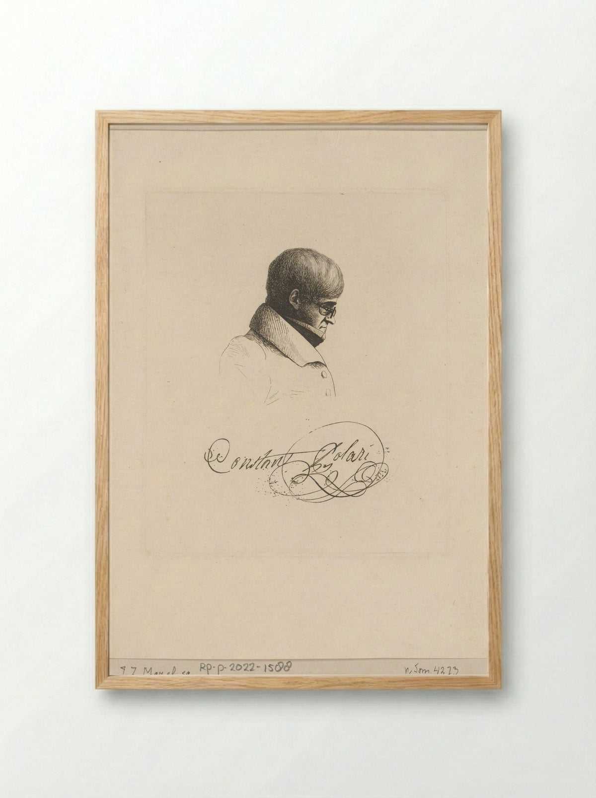 Portret van Constant Polari - Jean Zacherie Mazel - Framed Print Wood