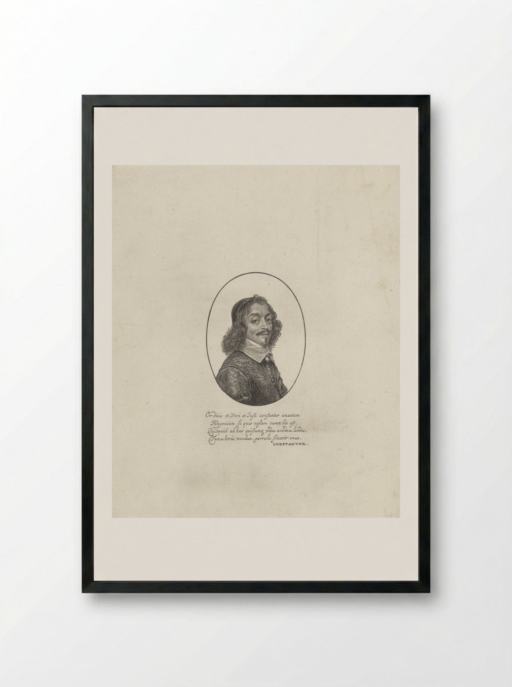 Portret van Constantijn Huygens - Jonas Suyderhoef - Framed Print Black