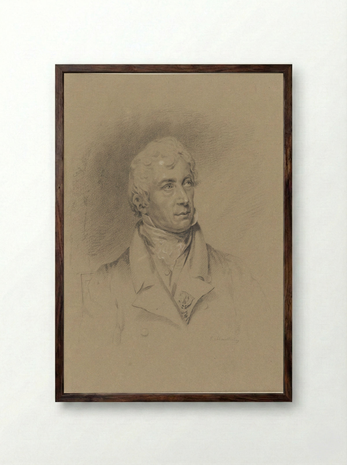 Portret van Cornelis Apostool - Elisabeth Barbara Schmetterling - Framed Print Dark Wood
