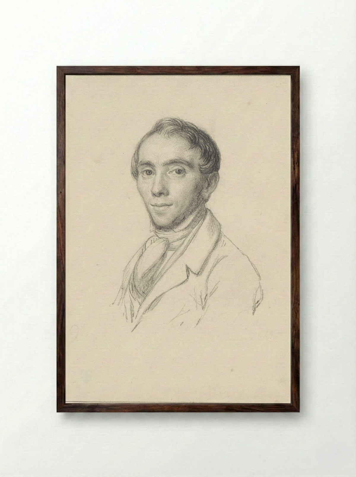 Portret van Cornelis Cels - Willem Hendrik Schmidt - Framed Print Dark Wood