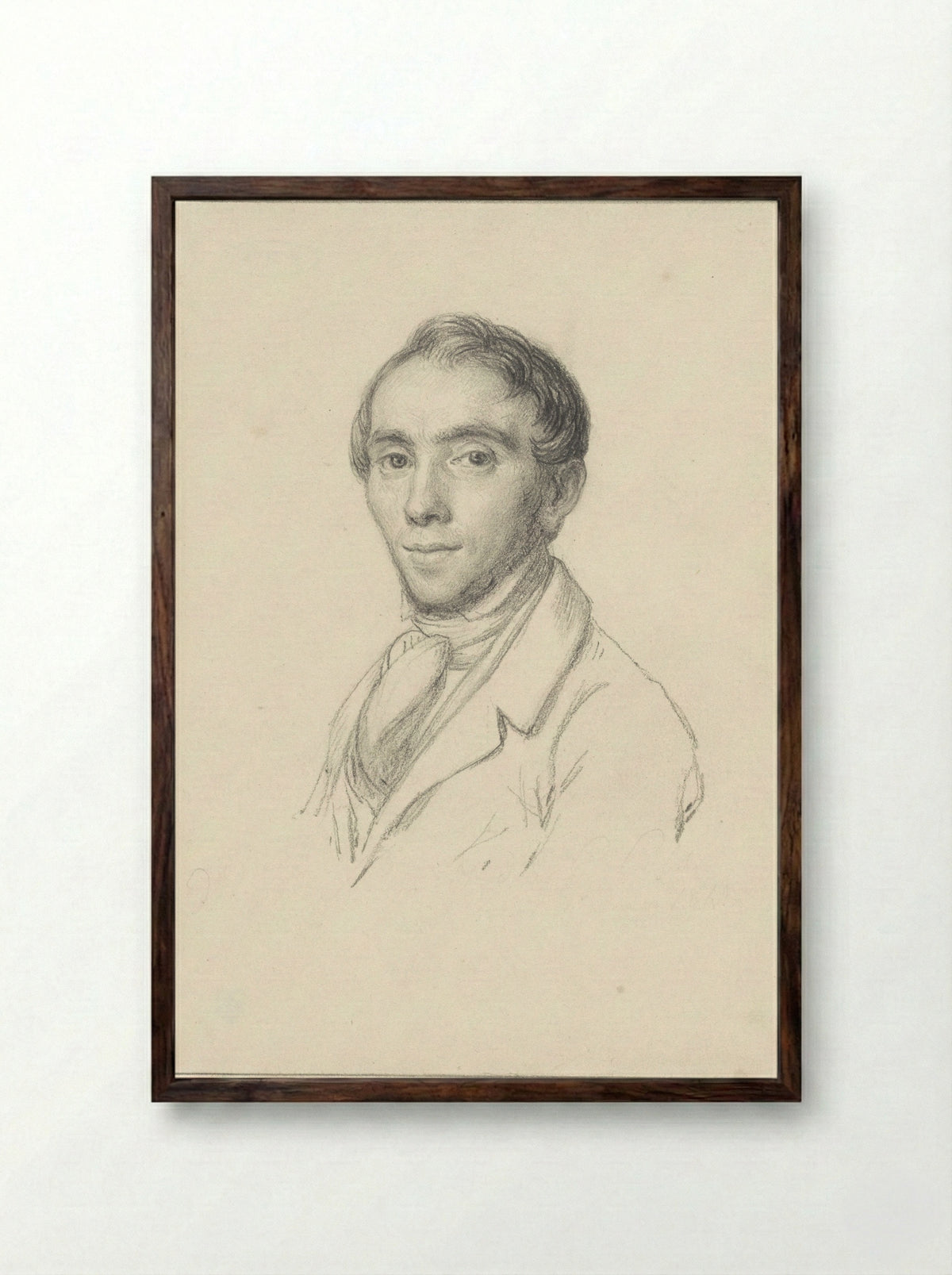 Portret van Cornelis Cels - Willem Hendrik Schmidt - Framed Print Dark Wood