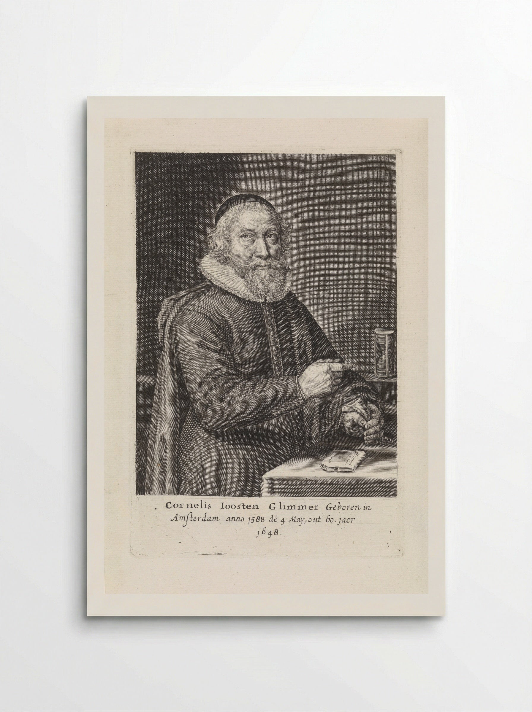 Portret van Cornelis Joosten Glimmer - Crispijn van de Passe (II) - Poster