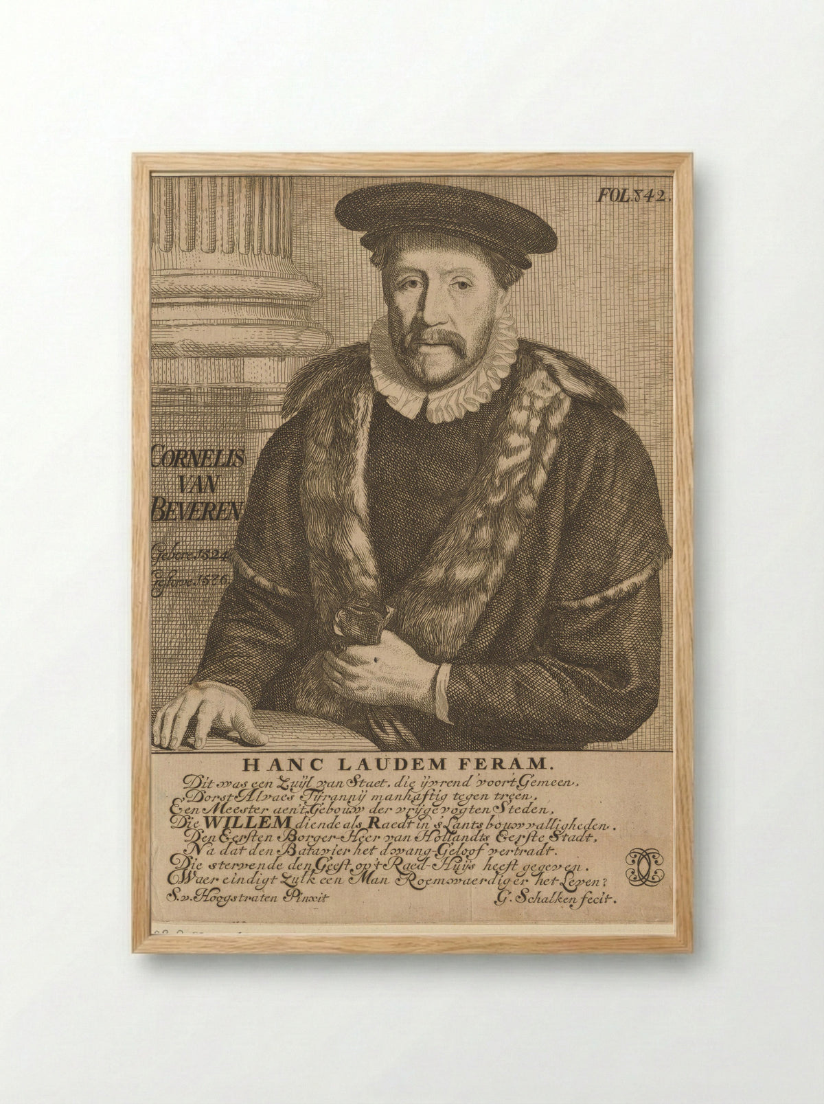 Portret van Cornelis Pietersz. van Beveren - Simon onder de Linde - Framed Print Wood