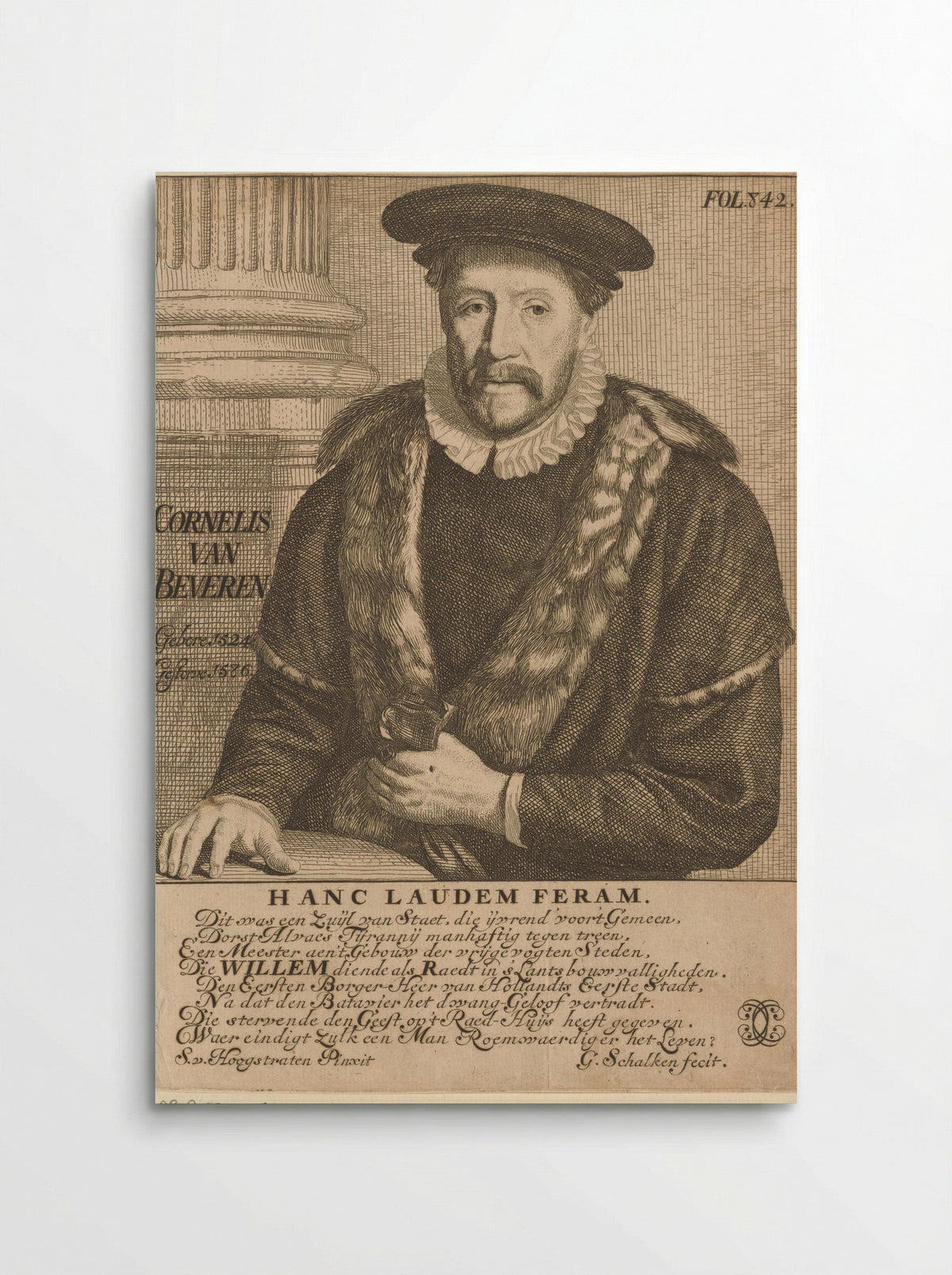 Portret van Cornelis Pietersz. van Beveren - Simon onder de Linde - Poster