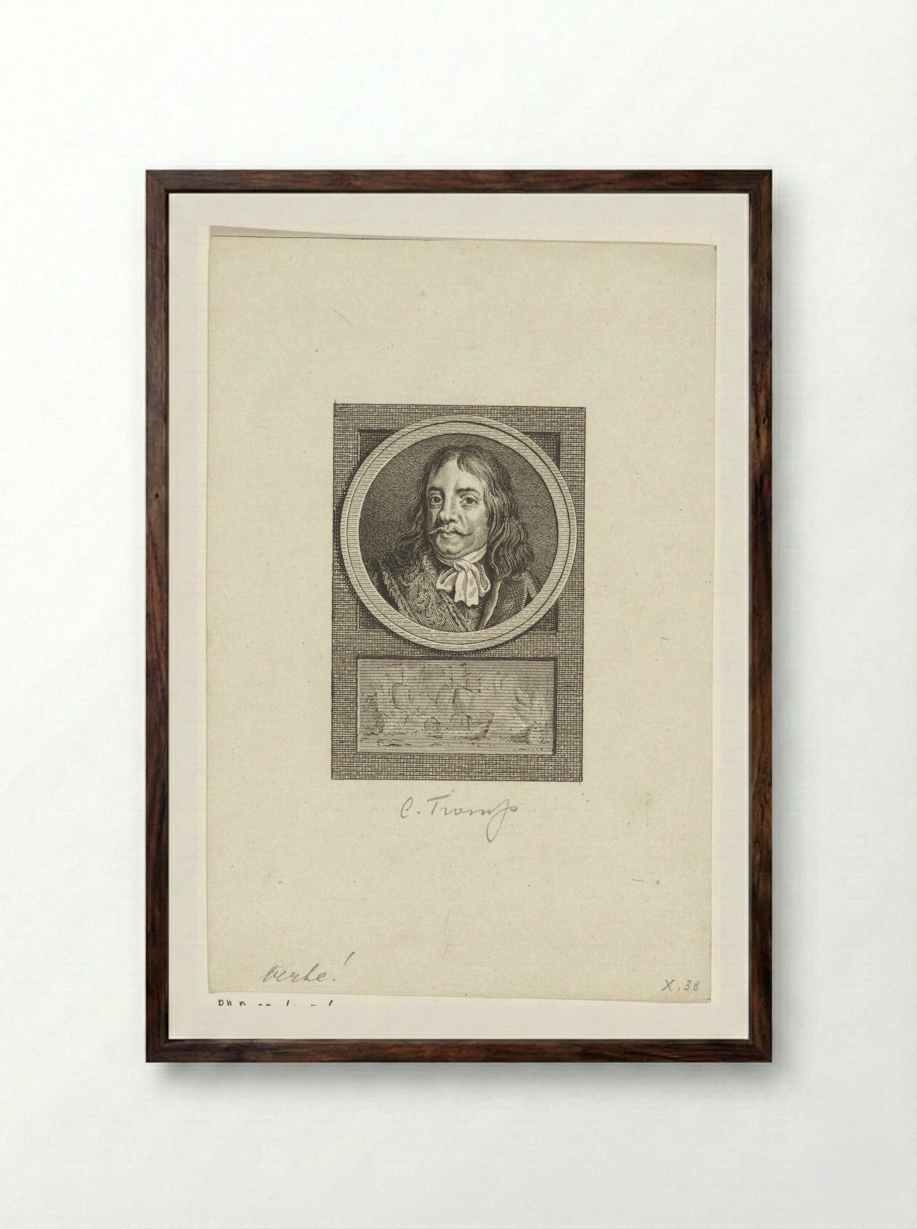 Portret van Cornelis Tromp - Reinier Vinkeles - Framed Print Dark Wood