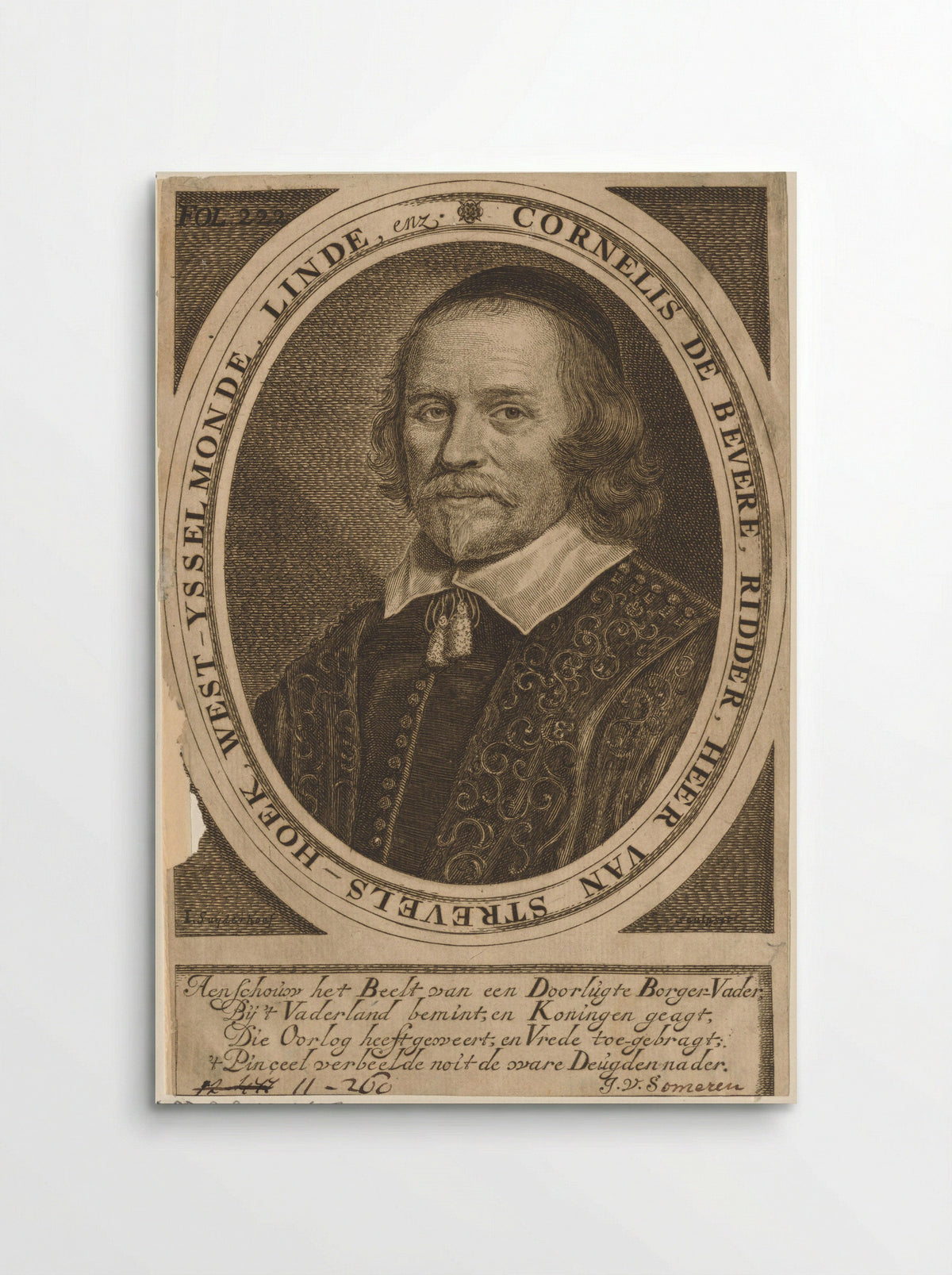 Portret van Cornelis van Beveren - Jonas Suyderhoef - Poster