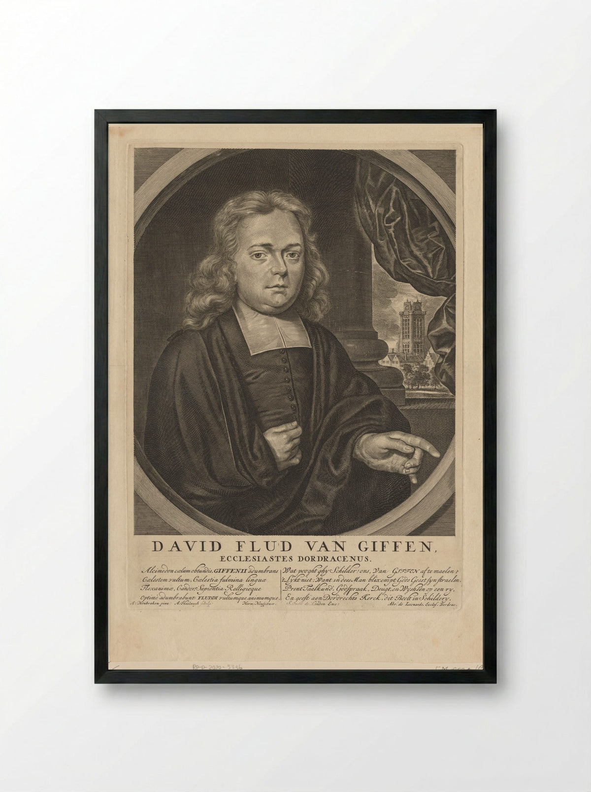 Portret van David Flud van Giffen - Simon onder de Linde - Framed Print Black