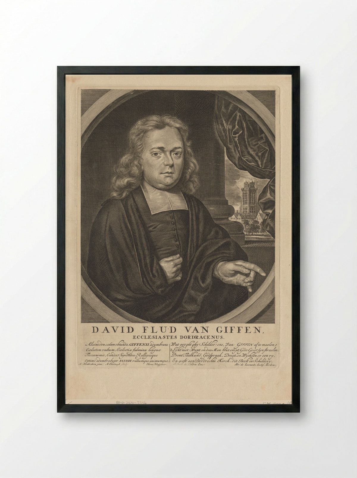 Portret van David Flud van Giffen - Simon onder de Linde - Framed Print Black