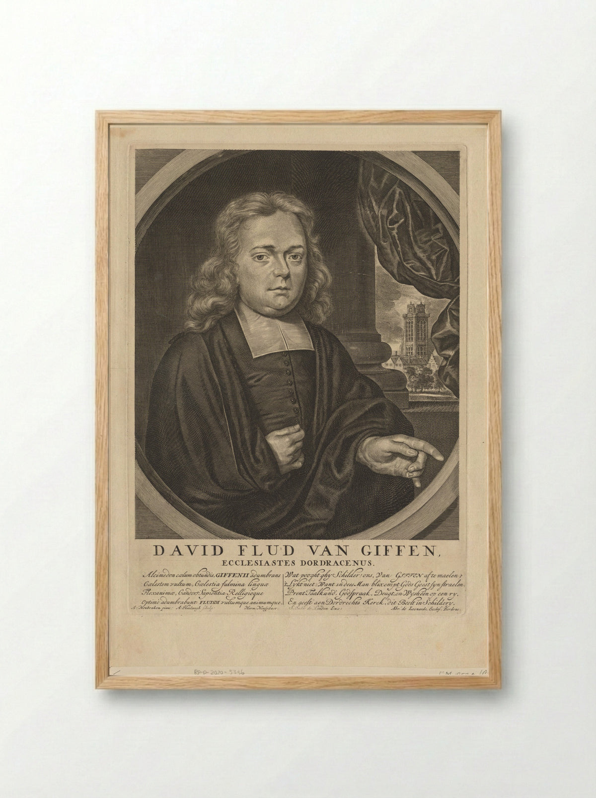 Portret van David Flud van Giffen - Simon onder de Linde - Framed Print Wood