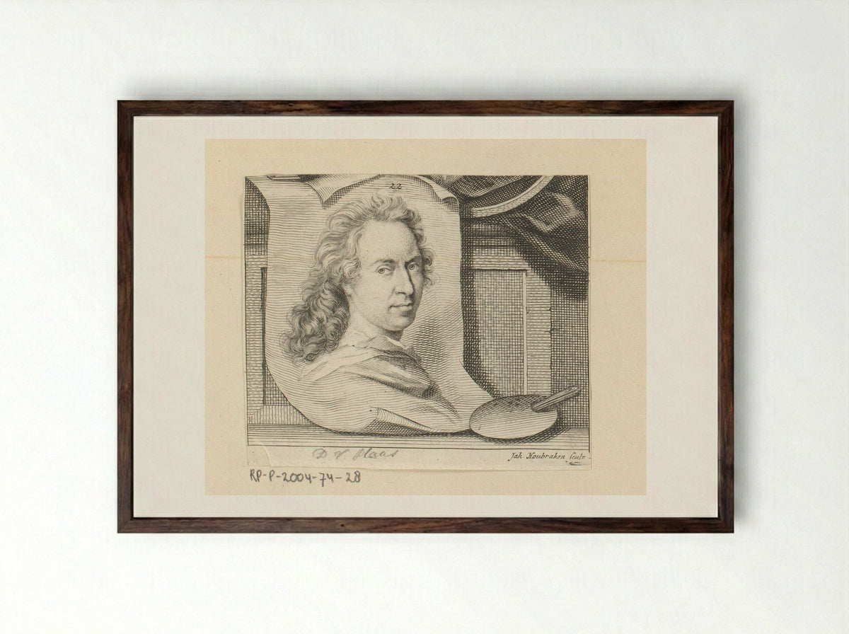 Portret van David van der Plas - Antonina Houbraken - Framed Print Dark Wood
