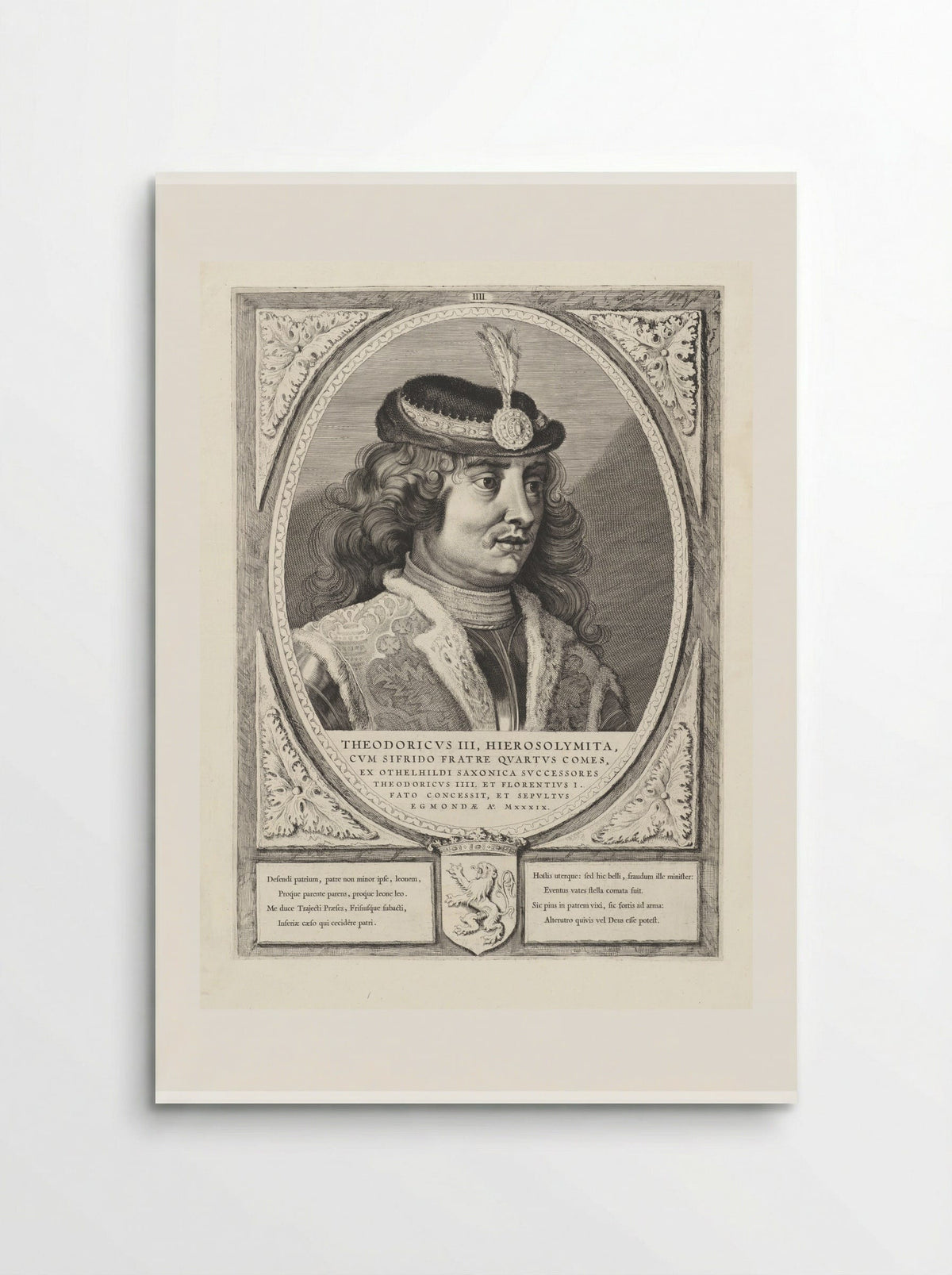 Portret van Dirk III, graaf van Holland - Cornelis Visscher (II) - Poster