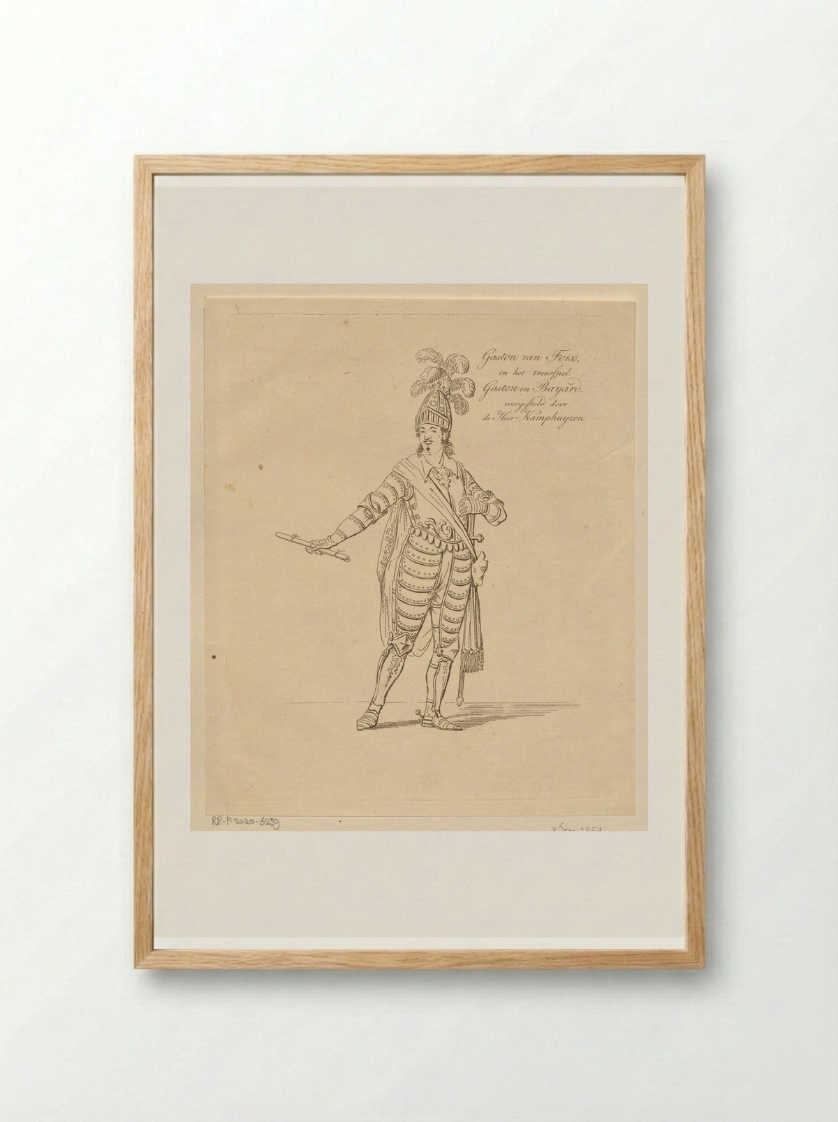 Portret van Dirk Kamphuijzen als Gaston de Foix - Johannes Jelgerhuis - Framed Print Wood