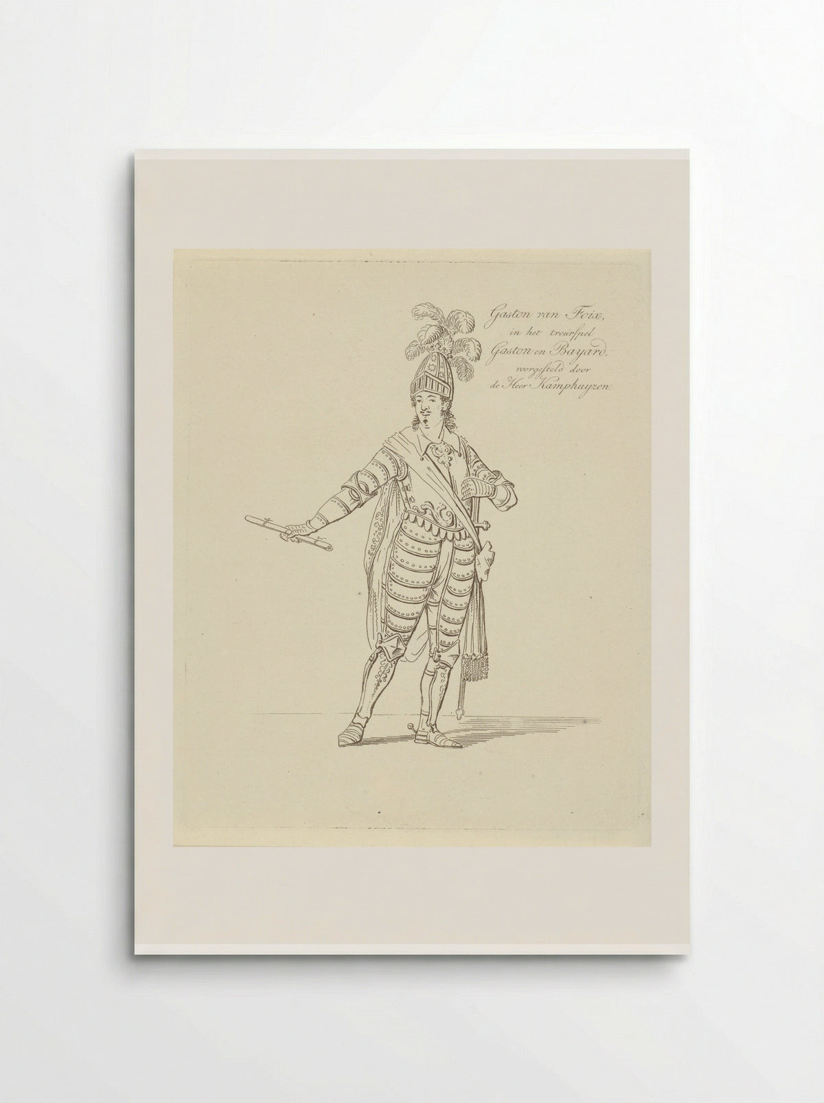 Portret van Dirk Kamphuijzen als Gaston van Foix - Johannes Jelgerhuis - Poster