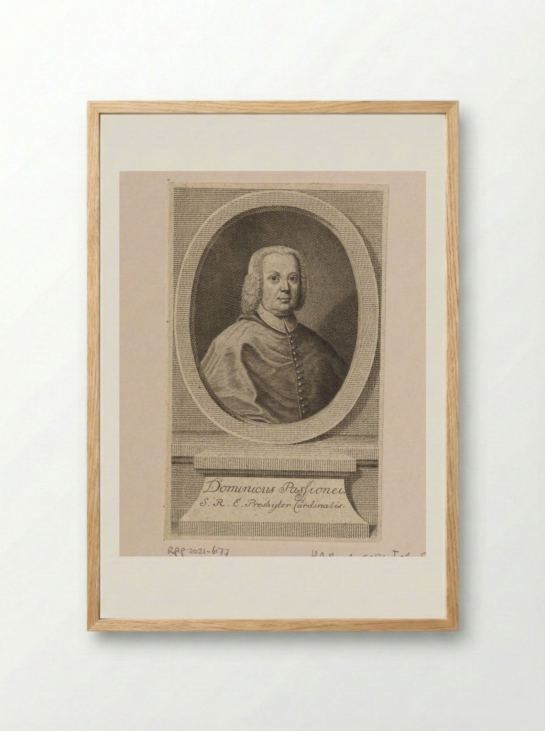 Portret van Domenico Passionei - Christian Fritzsch - Framed Print Wood