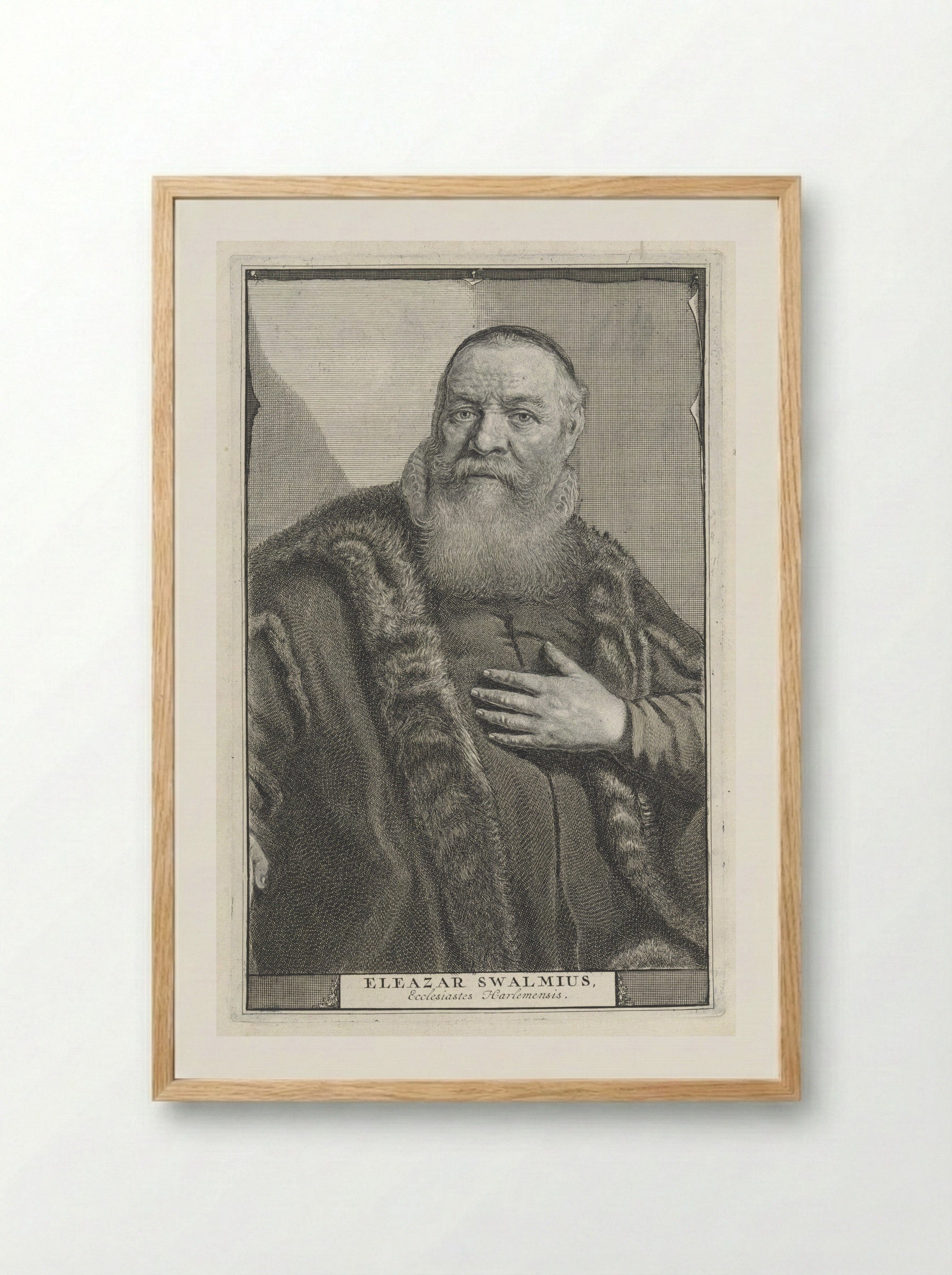 Portret van Eleazar Swalmius - Jonas Suyderhoef - Framed Print Wood