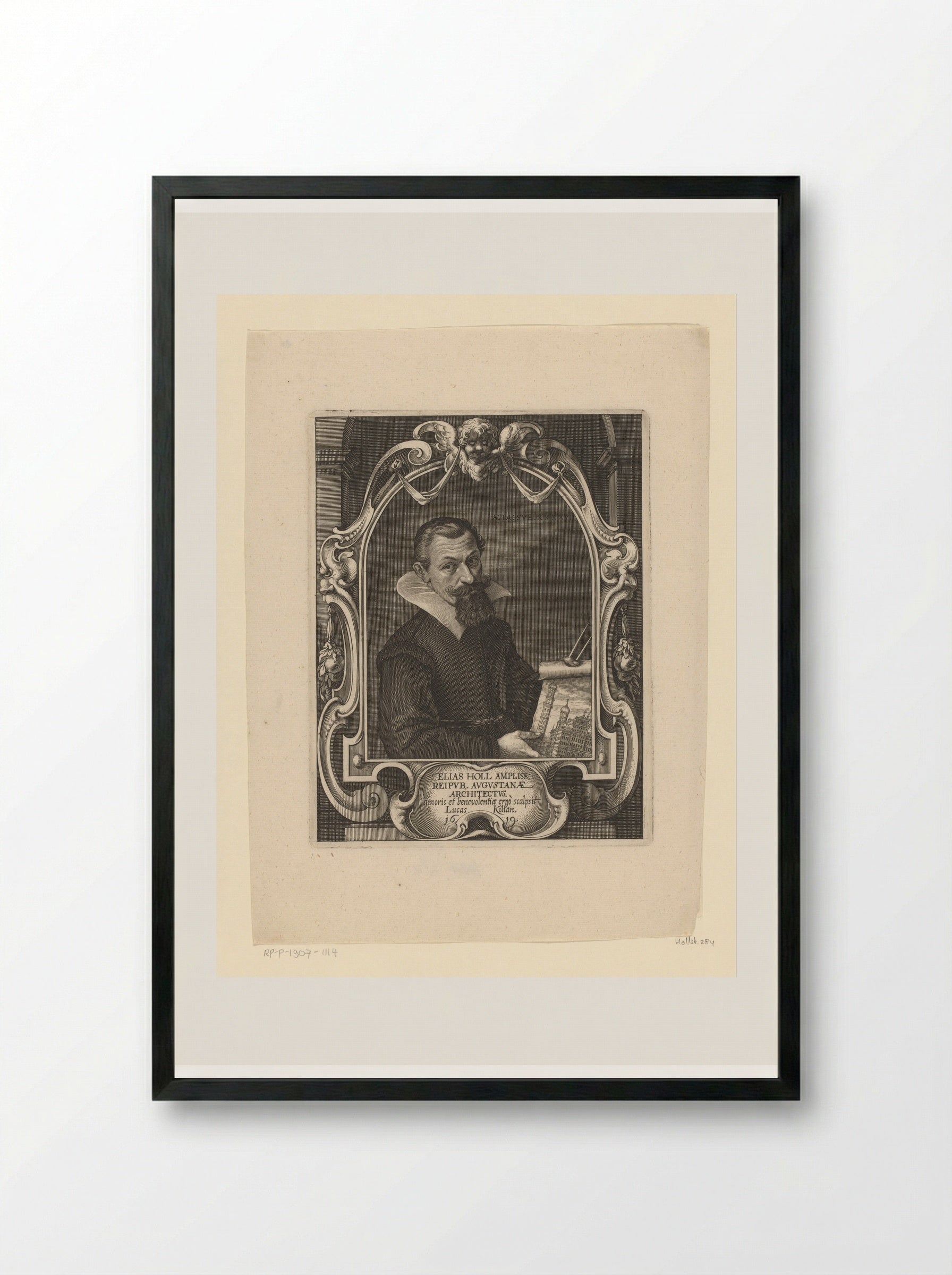 Portret van Elias Holl op 47-jarige leeftijd - Lucas Kilian - Framed Print Black