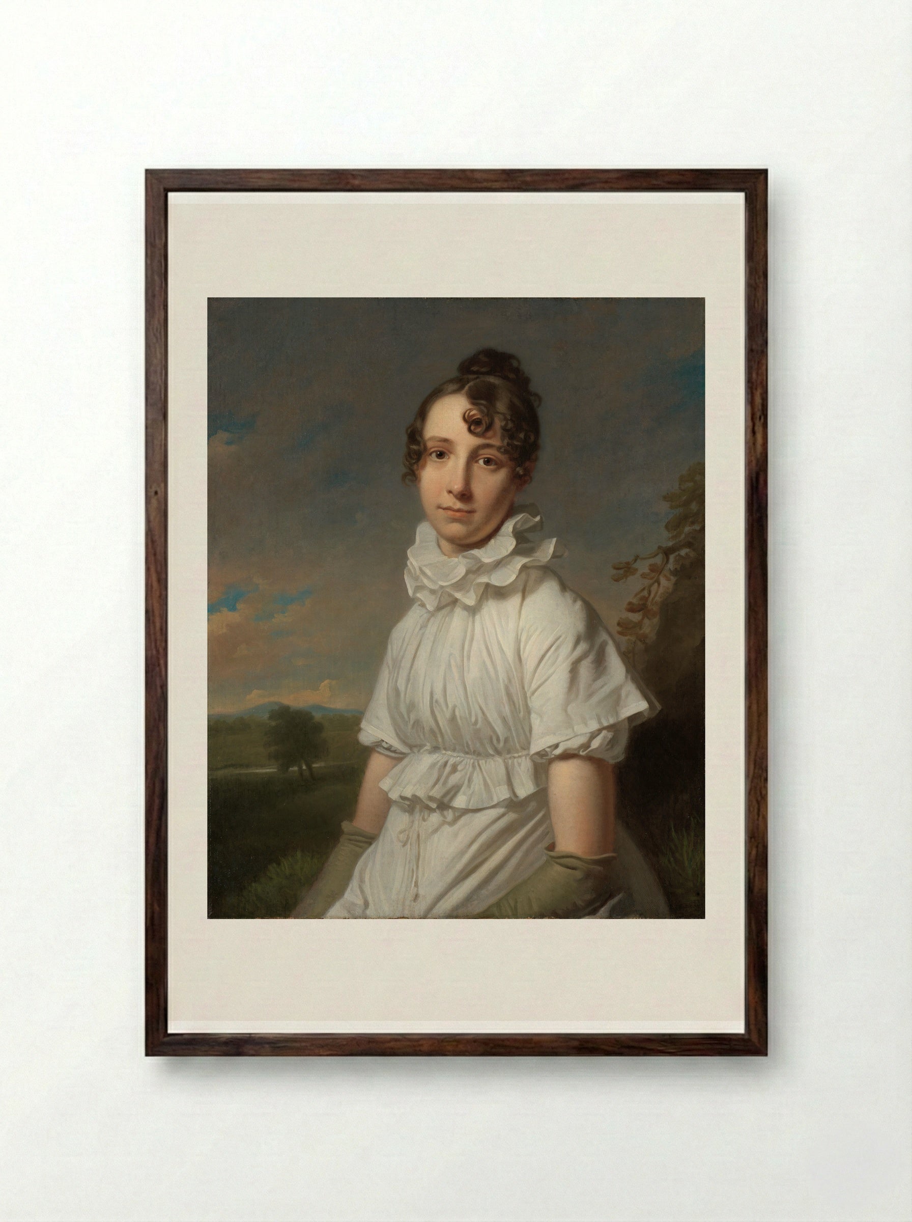 Portret van Emma Jane Hodges - Charles Howard Hodges - Framed Print Dark Wood