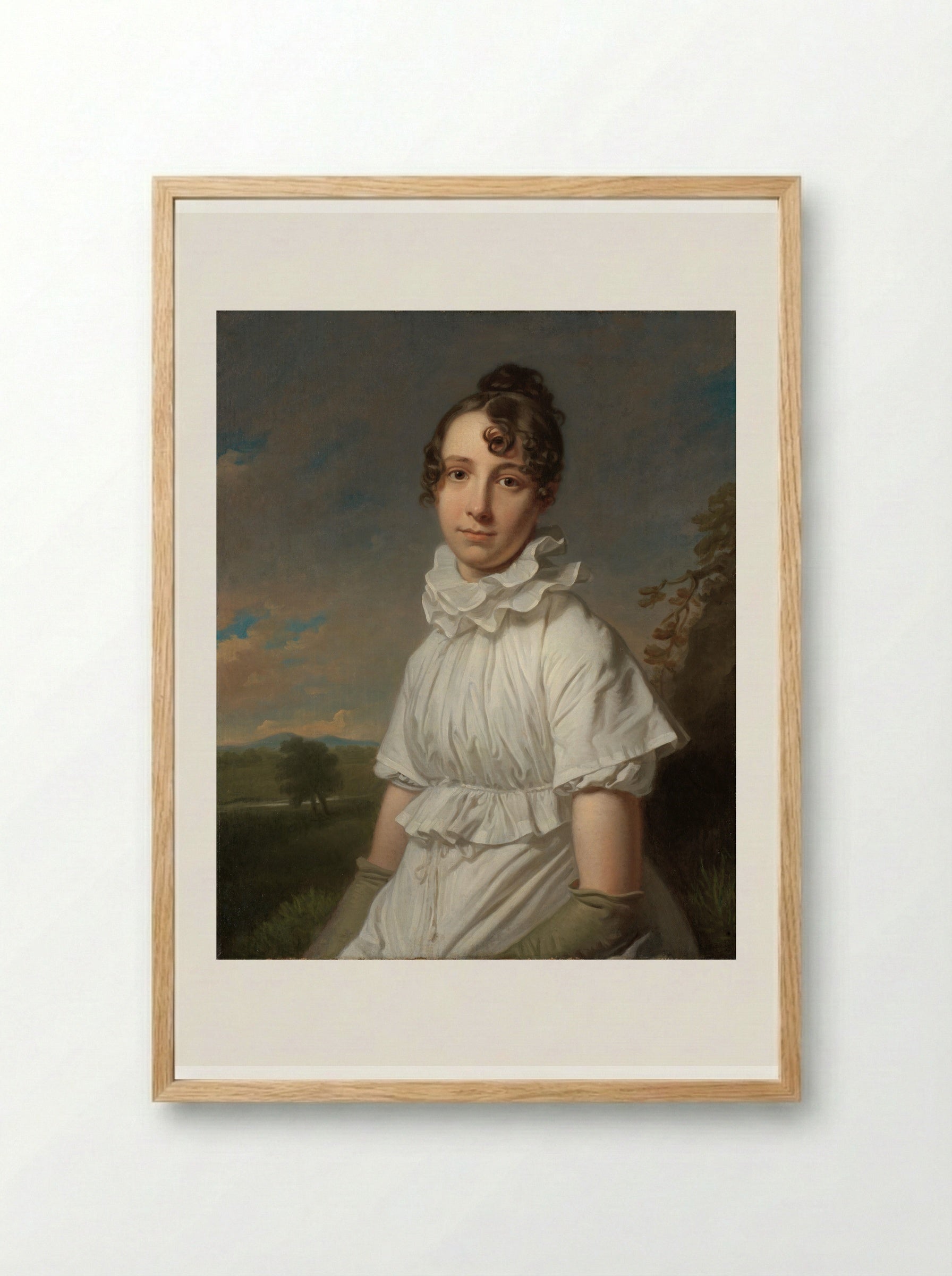 Portret van Emma Jane Hodges - Charles Howard Hodges - Framed Print Wood
