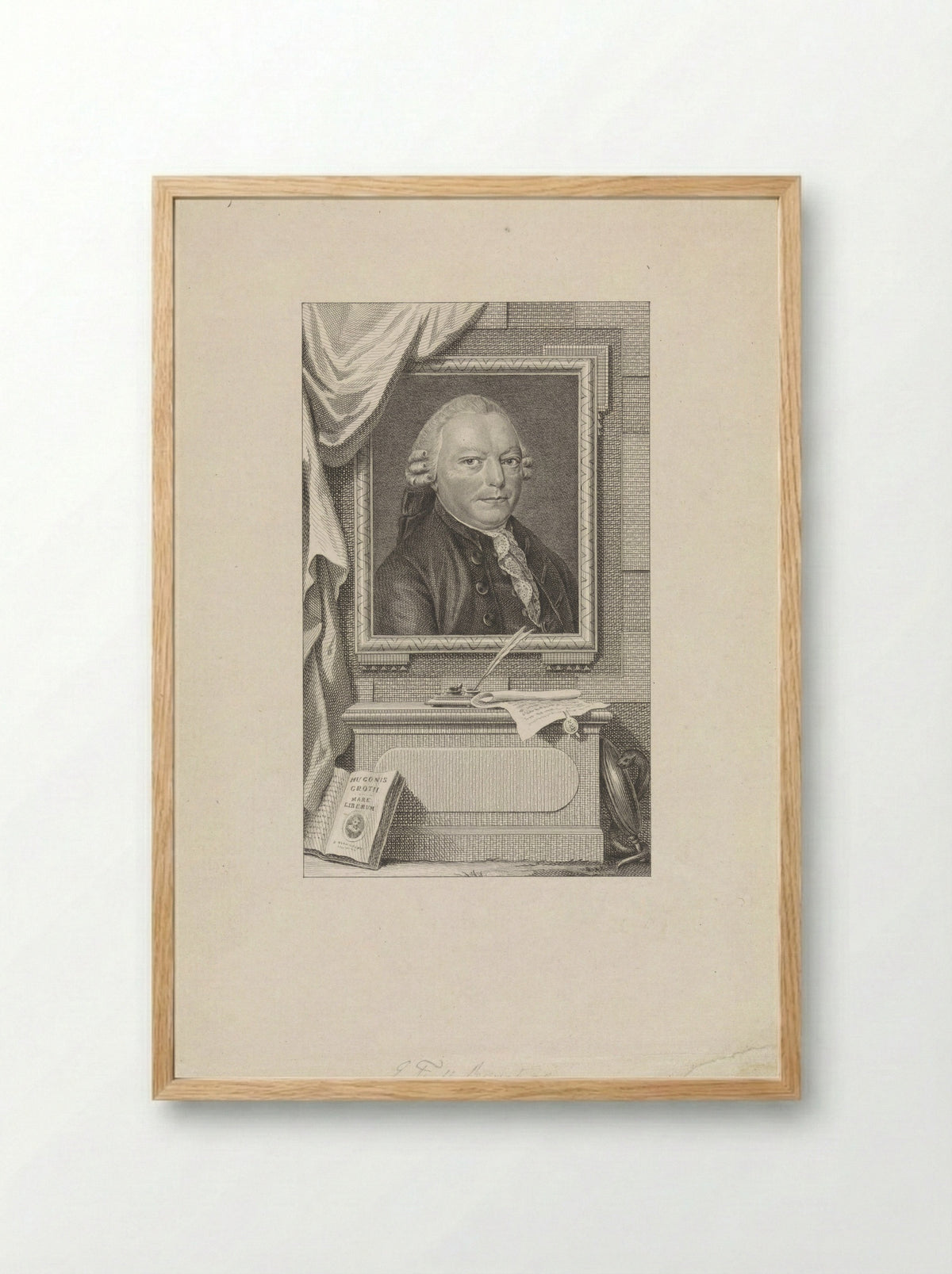 Portret van Engelbert François van Berckel - Reinier Vinkeles - Framed Print Wood