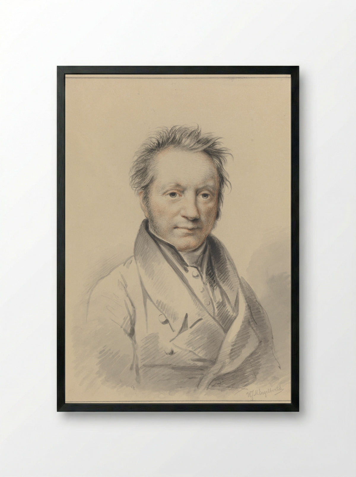 Portret van Engelbert Michael Engelberts - Willem Jodocus Mattheus Engelberts - Framed Print Black