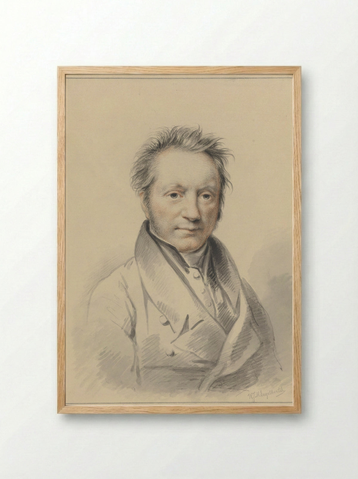 Portret van Engelbert Michael Engelberts - Willem Jodocus Mattheus Engelberts - Framed Print Wood
